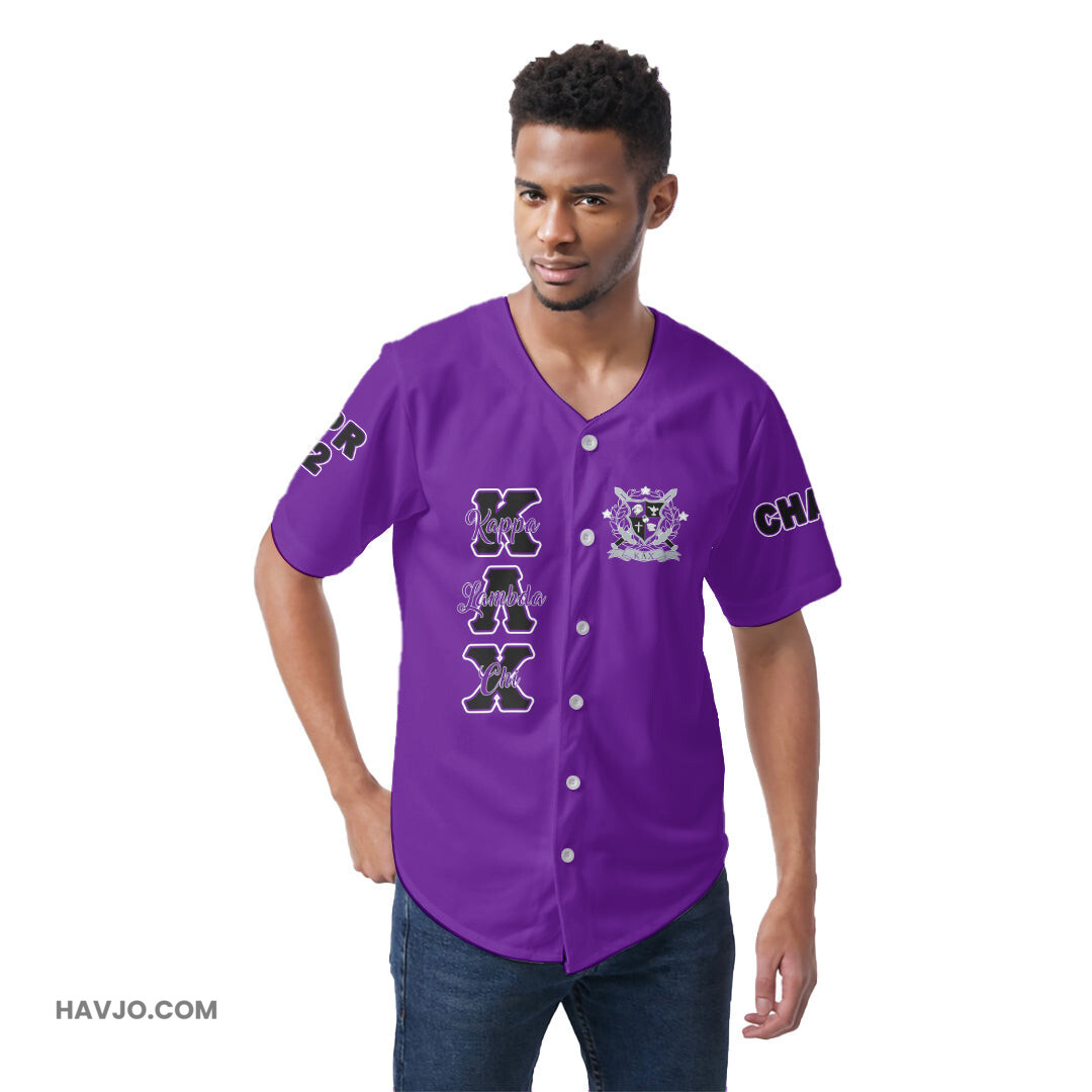 Personalized Klc Purple Baseball Jersey