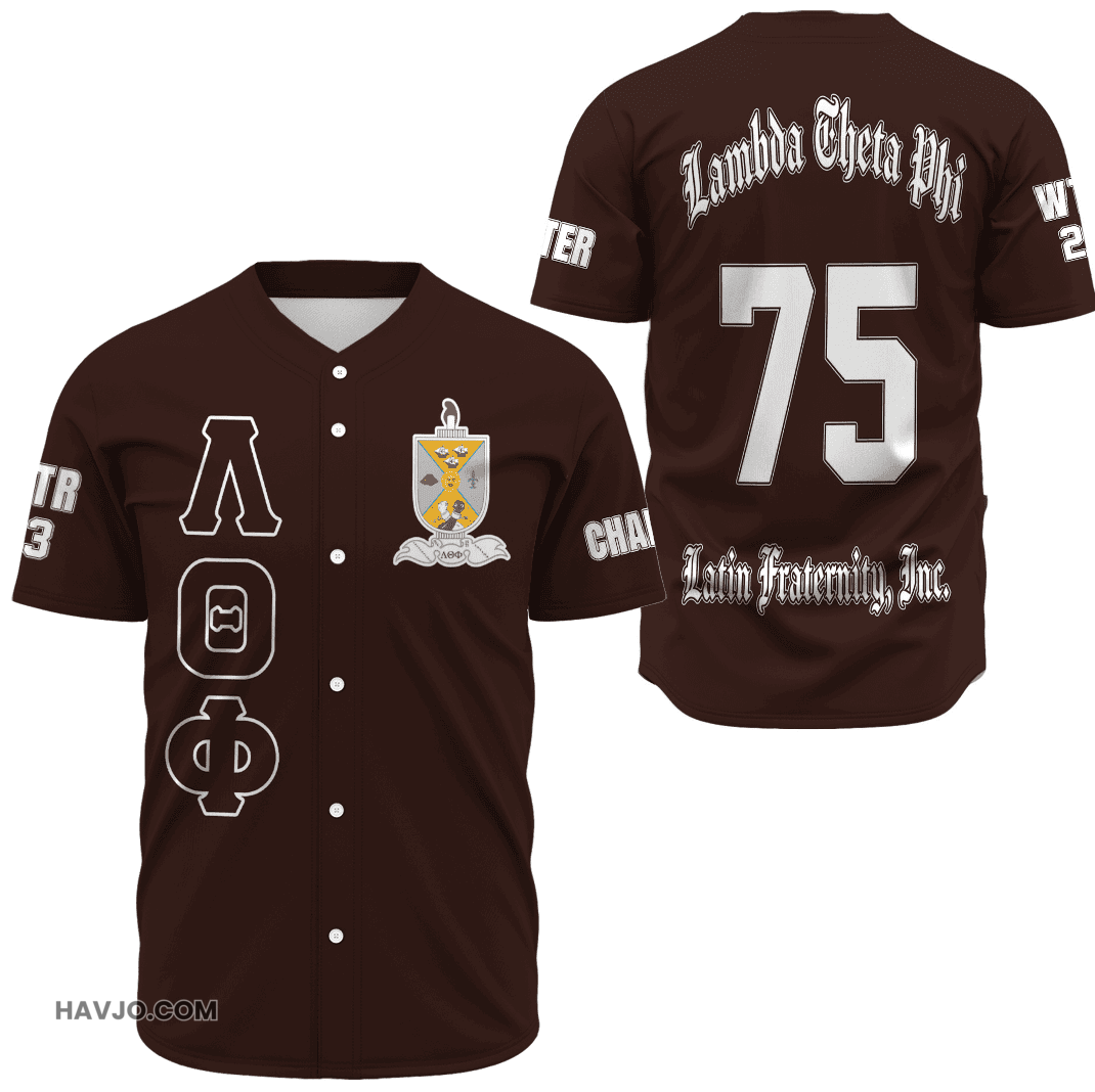 Personalized Lambda Theta Phi Latin Fraternity Baseball Jersey