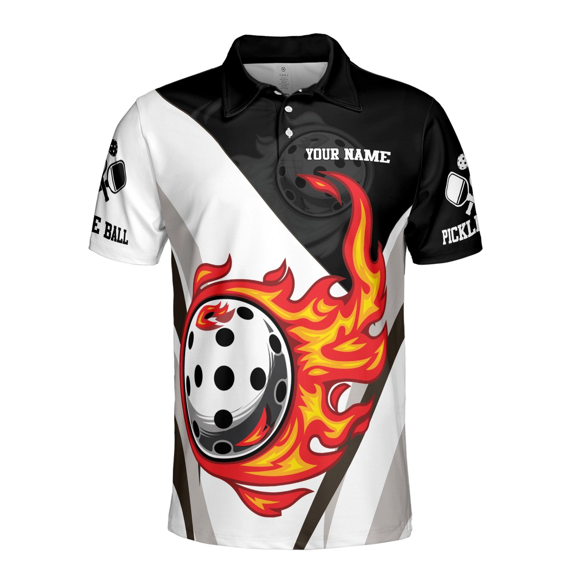 Alternative view of Personalized Let's Play Pickleball Men's Polo Shirt