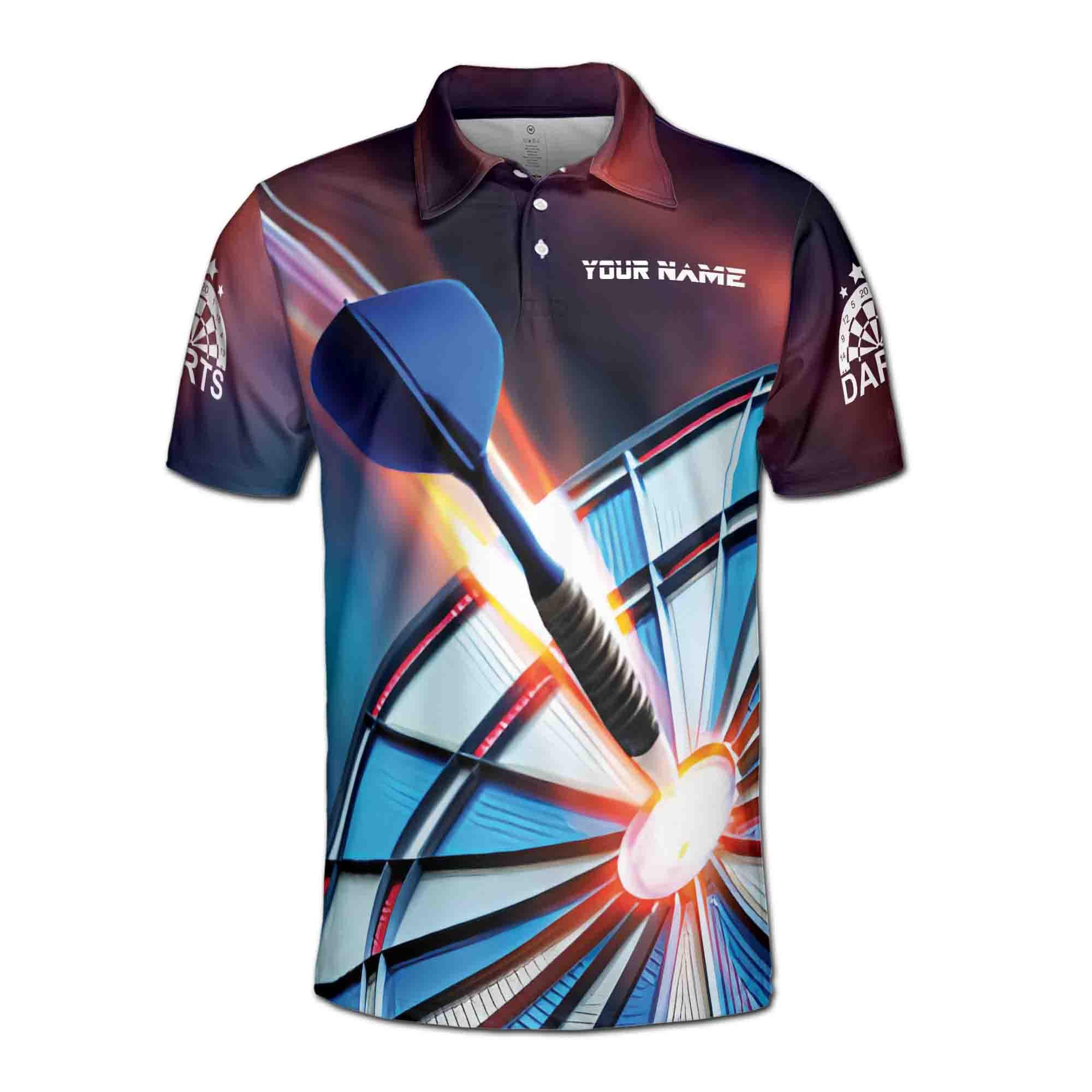 Alternative view of Personalized Lightnging Darts Team Player Dartboard Men's Polo Shirt