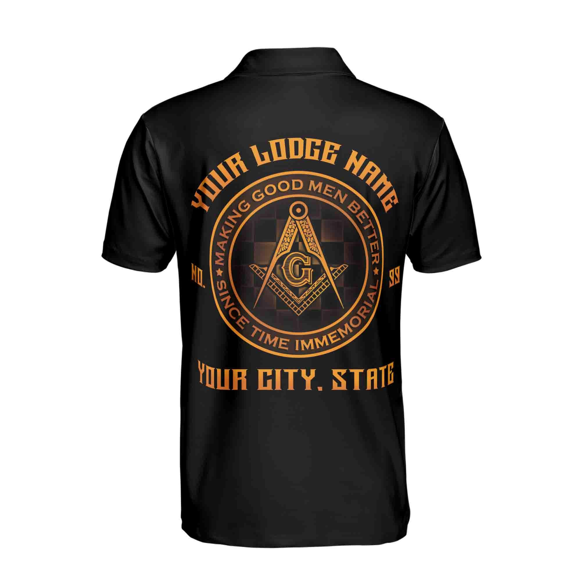 Personalized Making Good Men Better Masonic Lodge Men's Polo Shirt - Image 3