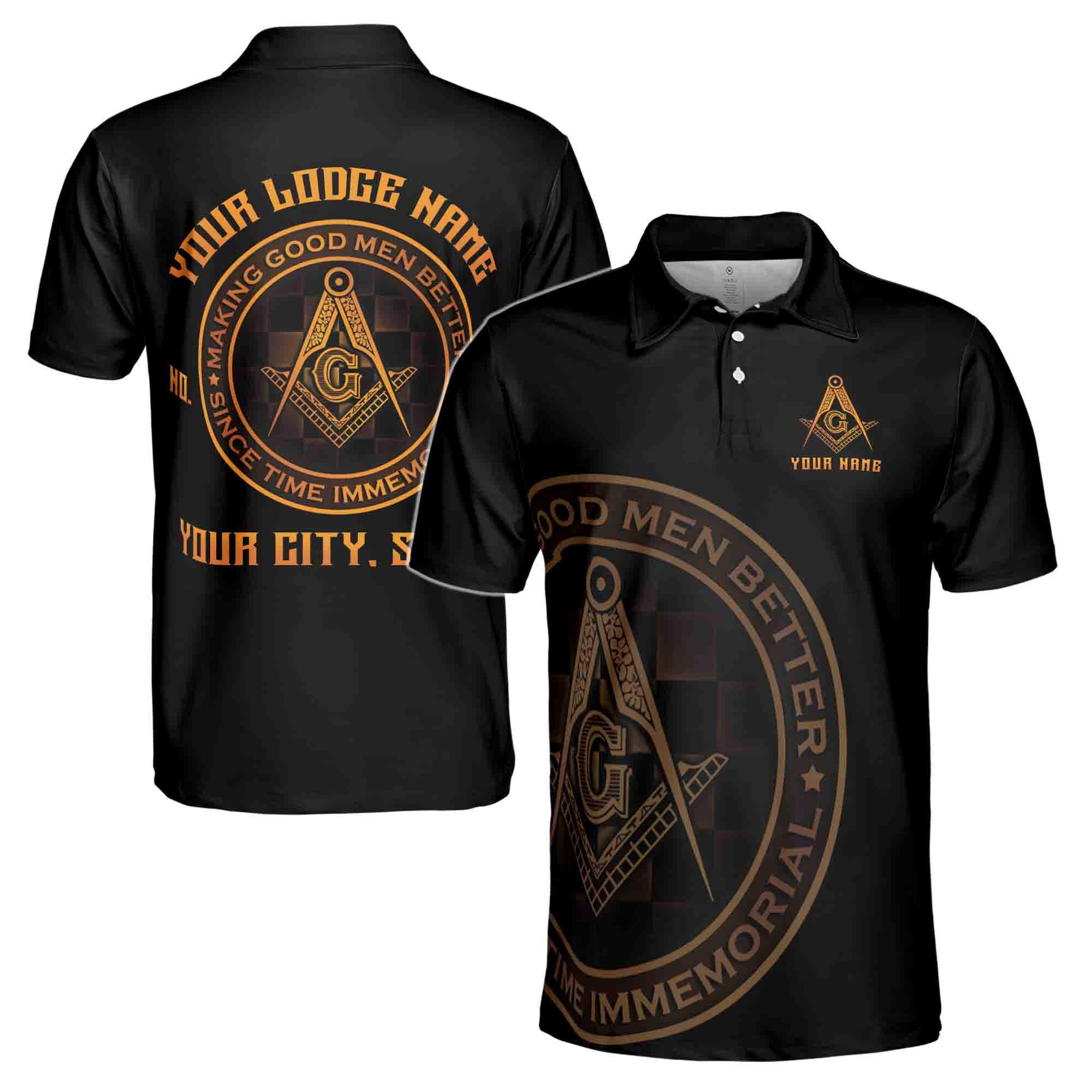 Personalized Making Good Men Better Masonic Lodge Men's Polo Shirt