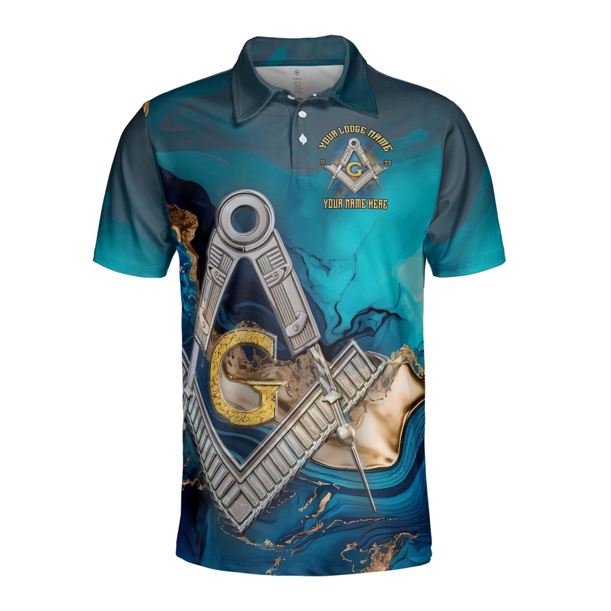Personalized Mansonry Master Mason Marbling Men's Polo Shirt