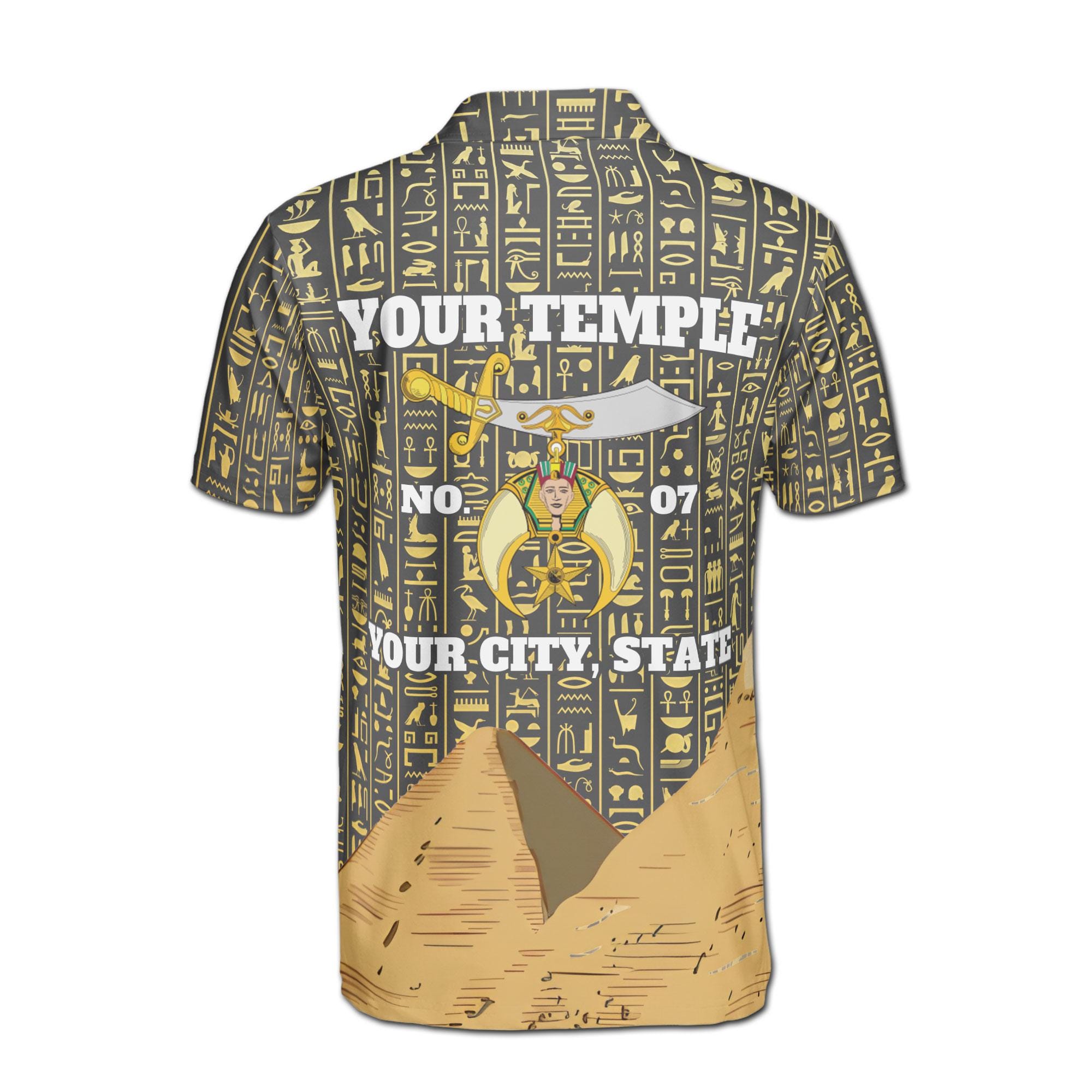 Personalized Masonic Noble Shriner Men's Polo Shirt - Image 3