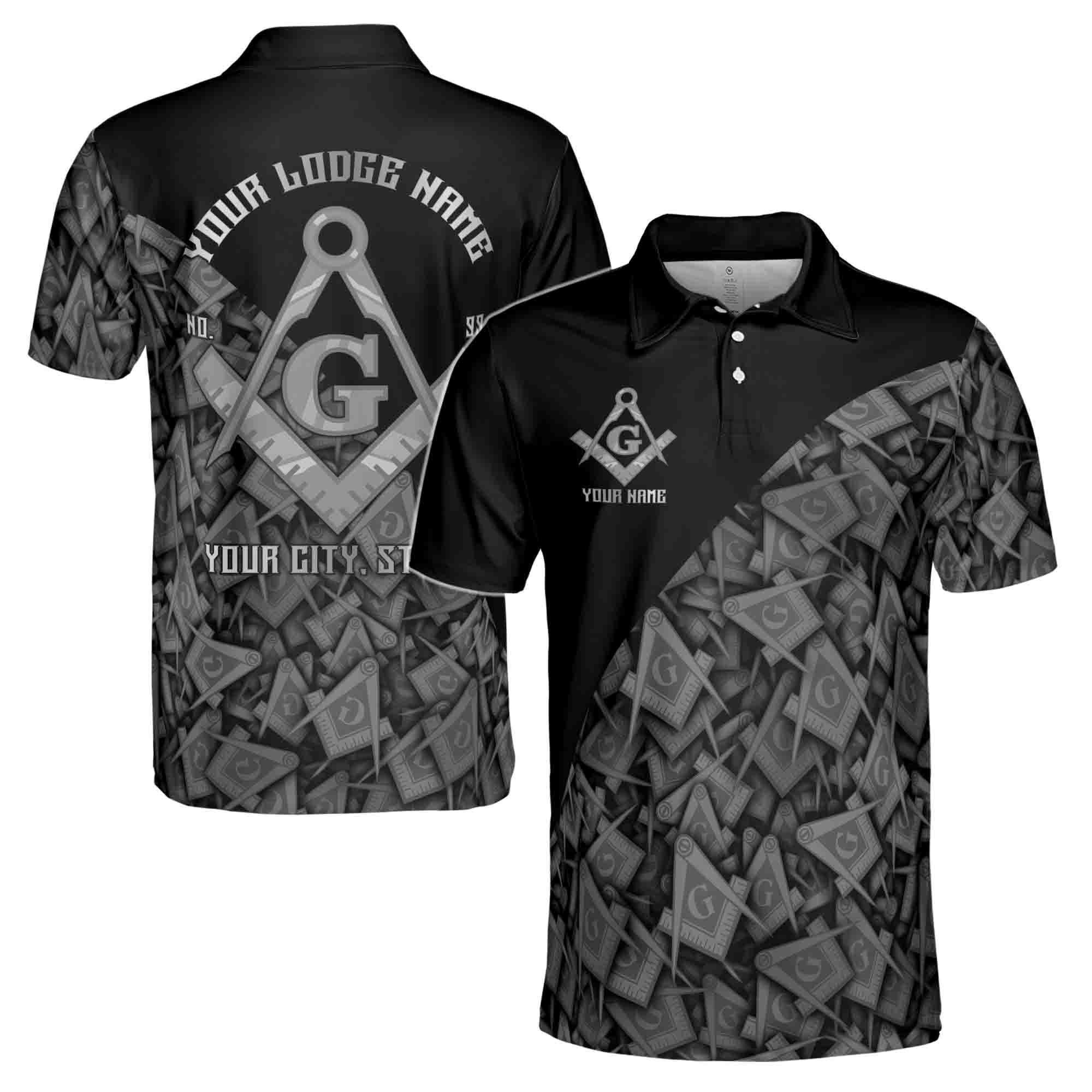 Personalized Masonry Master Mason Multi-color Men's Polo Shirt
