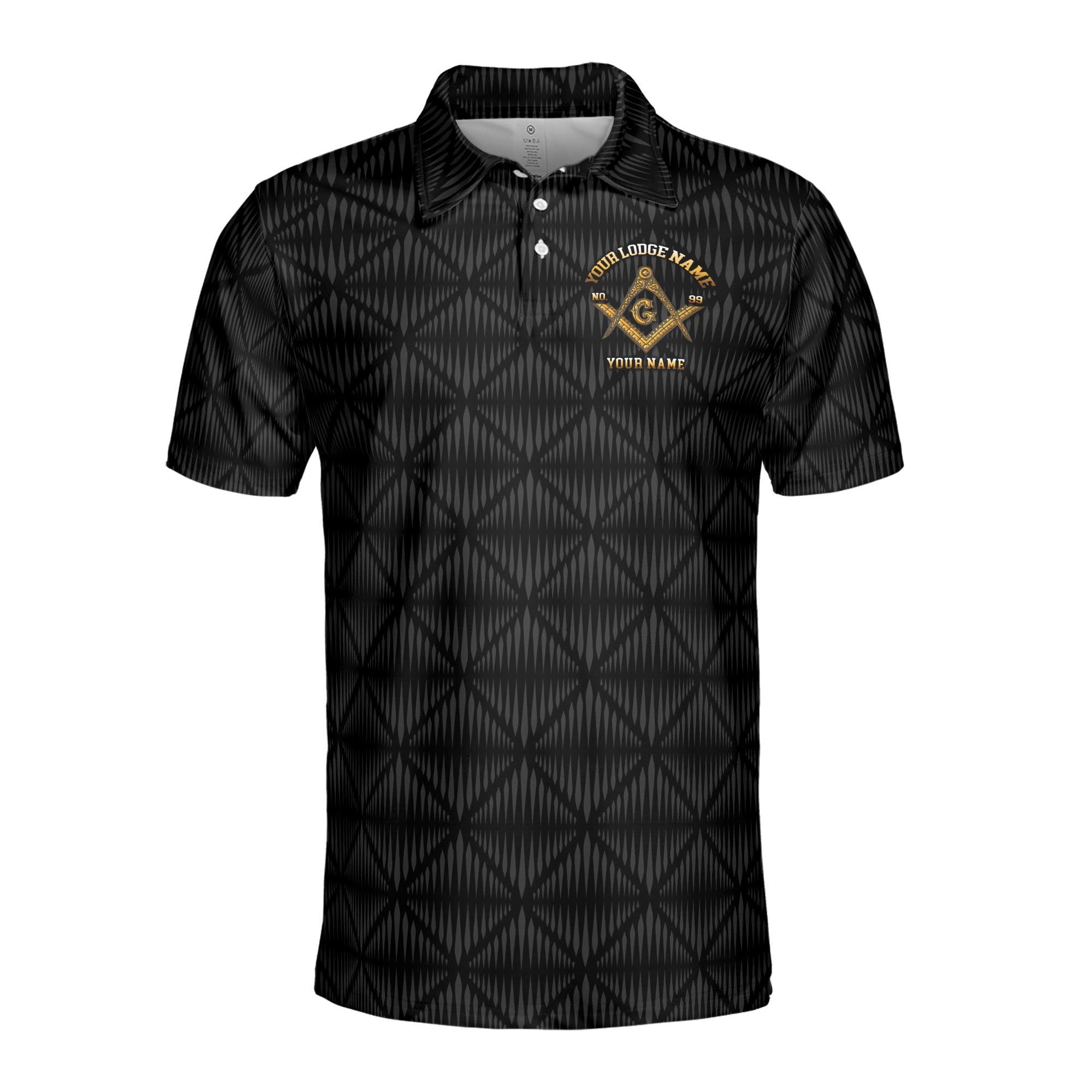 Alternative view of Personalized Master Mason Freemasonry Men's Polo Shirt