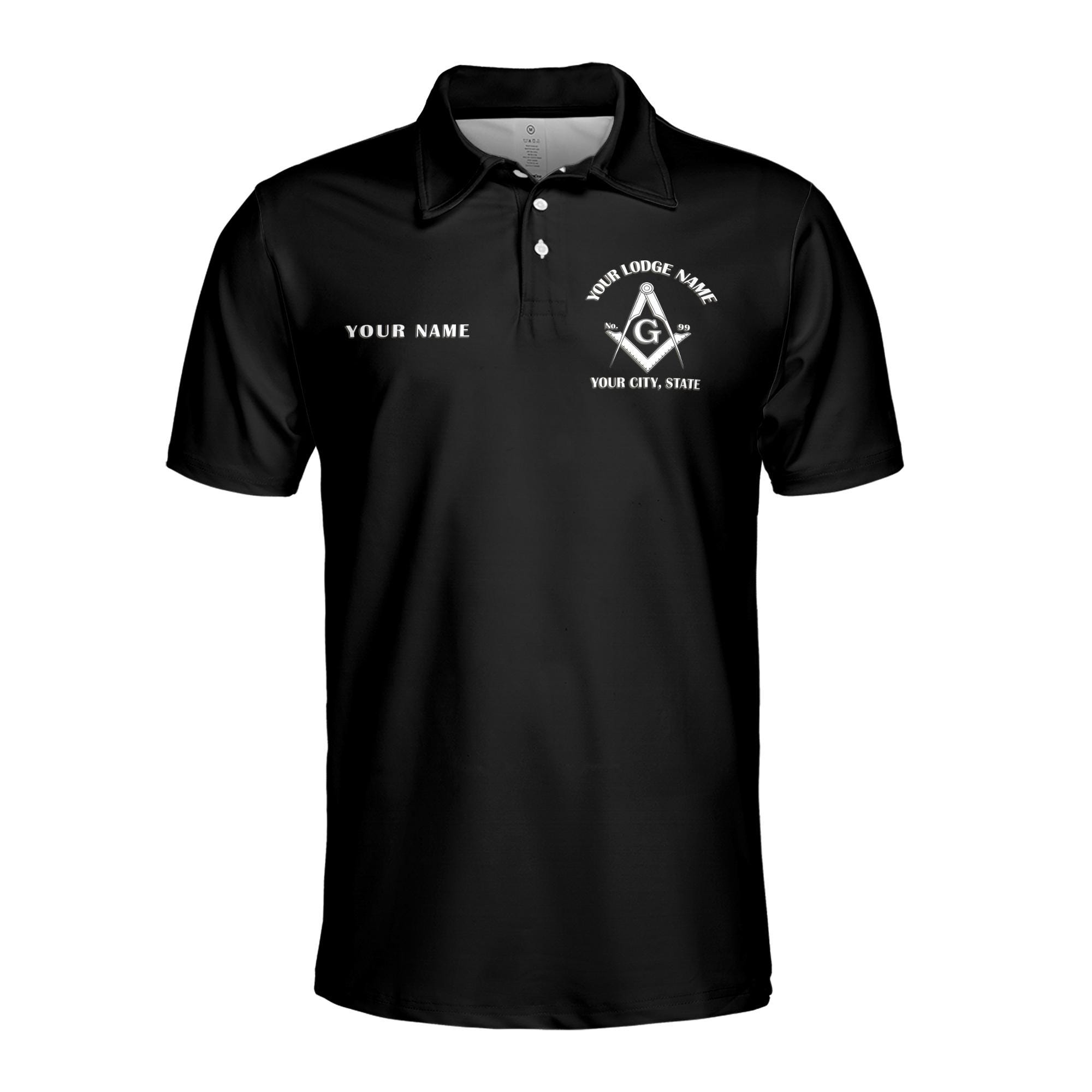 Alternative view of Personalized Master Mason Masonry Men's Polo Shirt