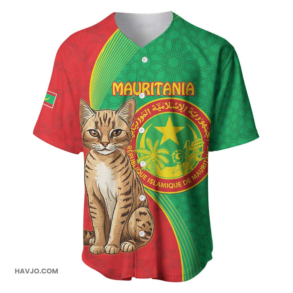 Personalized Mauritania Felis Lybica Islamic Mix African Pattern Baseball Jersey