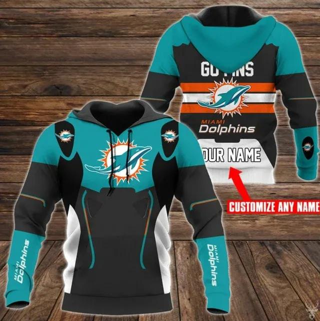 Personalized Miami Dolphins NFL3D All Over Print Hoodie