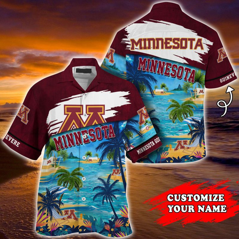 Personalized Minnesota Golden Gophers Ncaa Summer Hawaiian Shirt Tropical Aloha Button Up