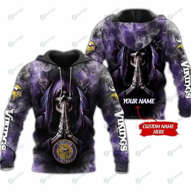Personalized Minnesota Vikings Death NFL 3D All Over Print Hoodie