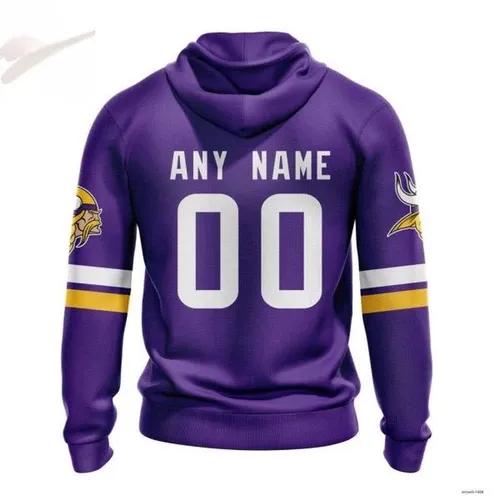 Alternative view of Personalized Minnesota Vikings NFL 3D All Over Print Hoodie