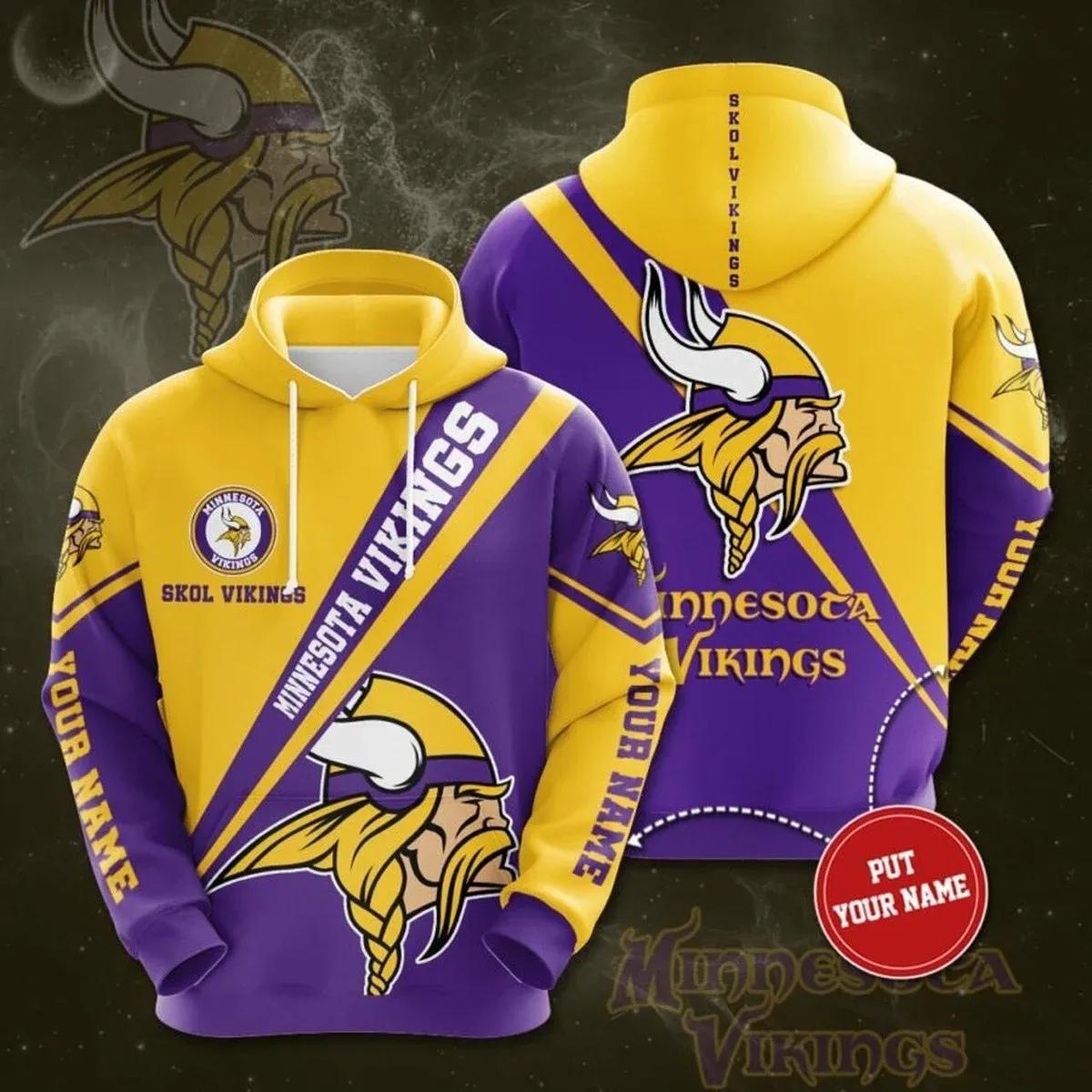 Personalized Minnesota Vikings NFL3D All Over Print Hoodie