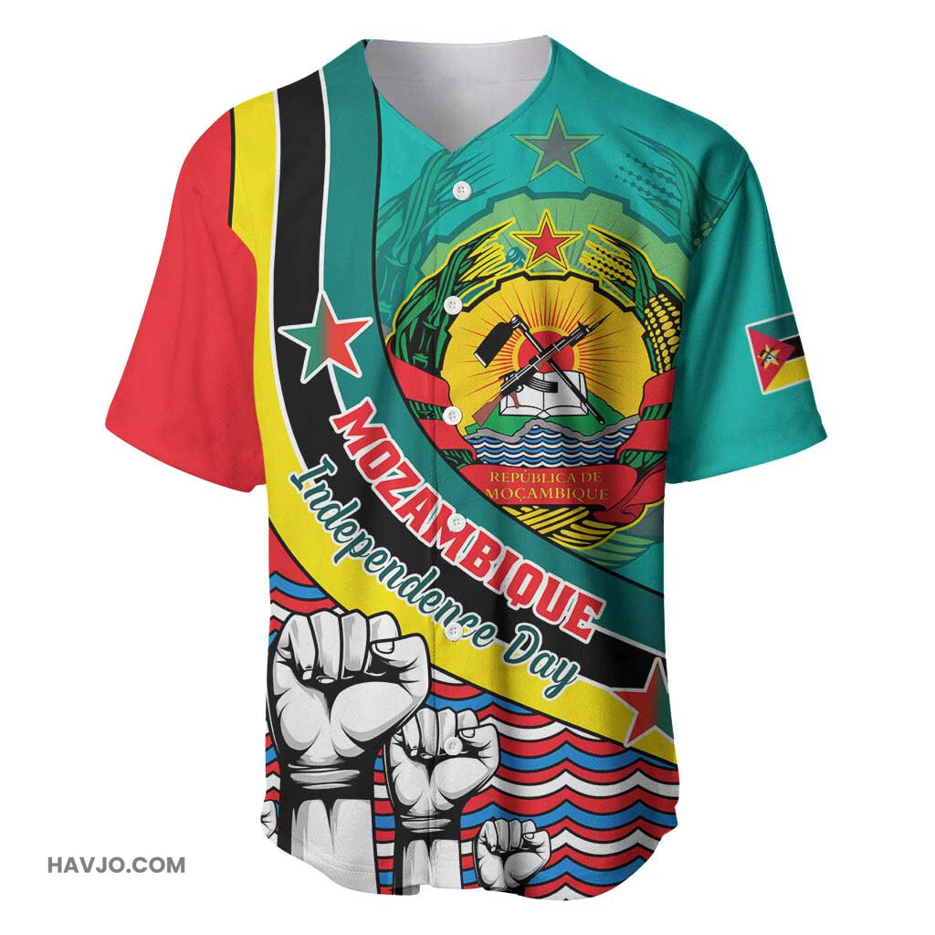 Personalized Mozambique Independence Day June 25, Mozambiki Emblem Baseball Jersey