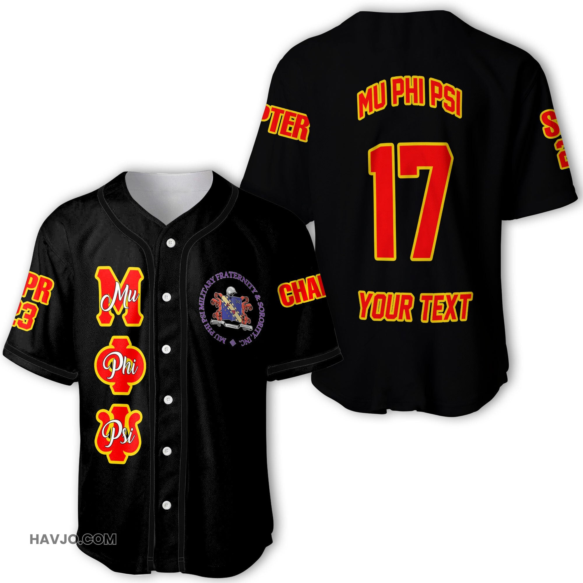 Personalized Mu Phi Psi Original Dark Style Baseball Jersey