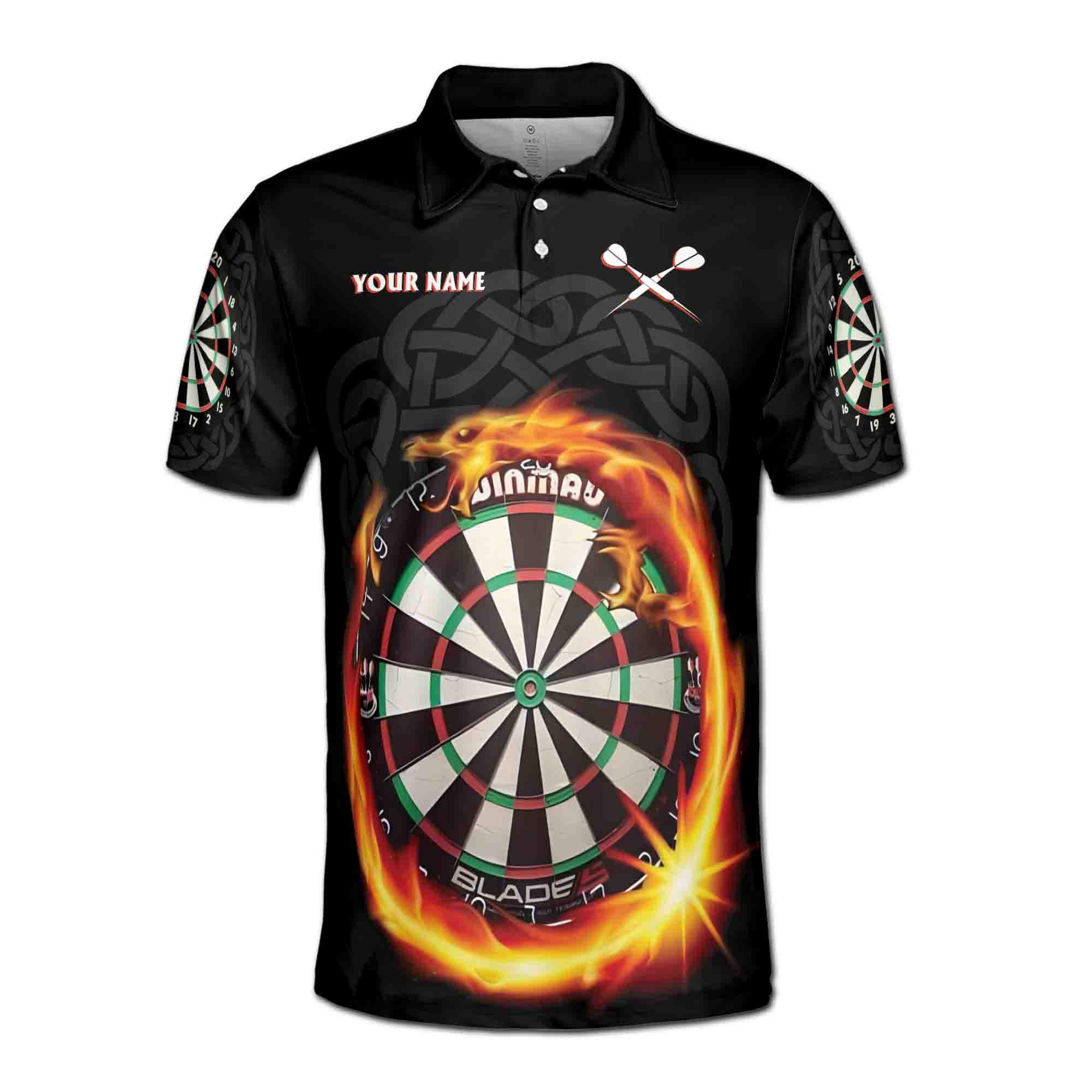 Alternative view of Personalized My Passion Is Darts Darts Men's Polo Shirt