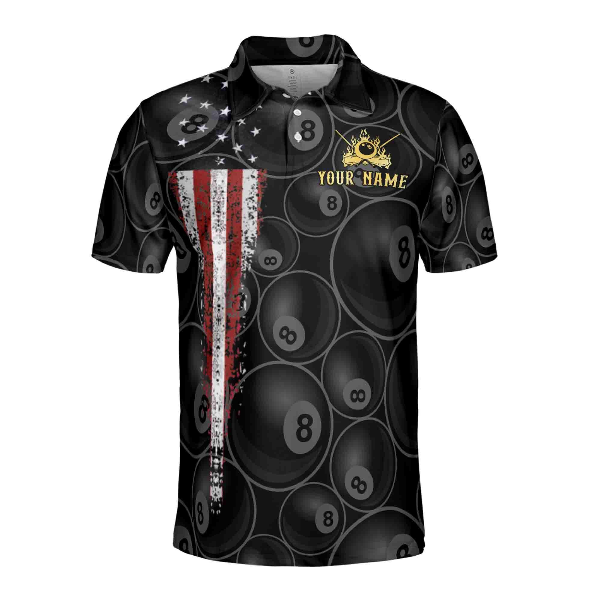 Alternative view of Personalized Name and Team Billiards Pool Team Club Men 3D Polo Shirt Size