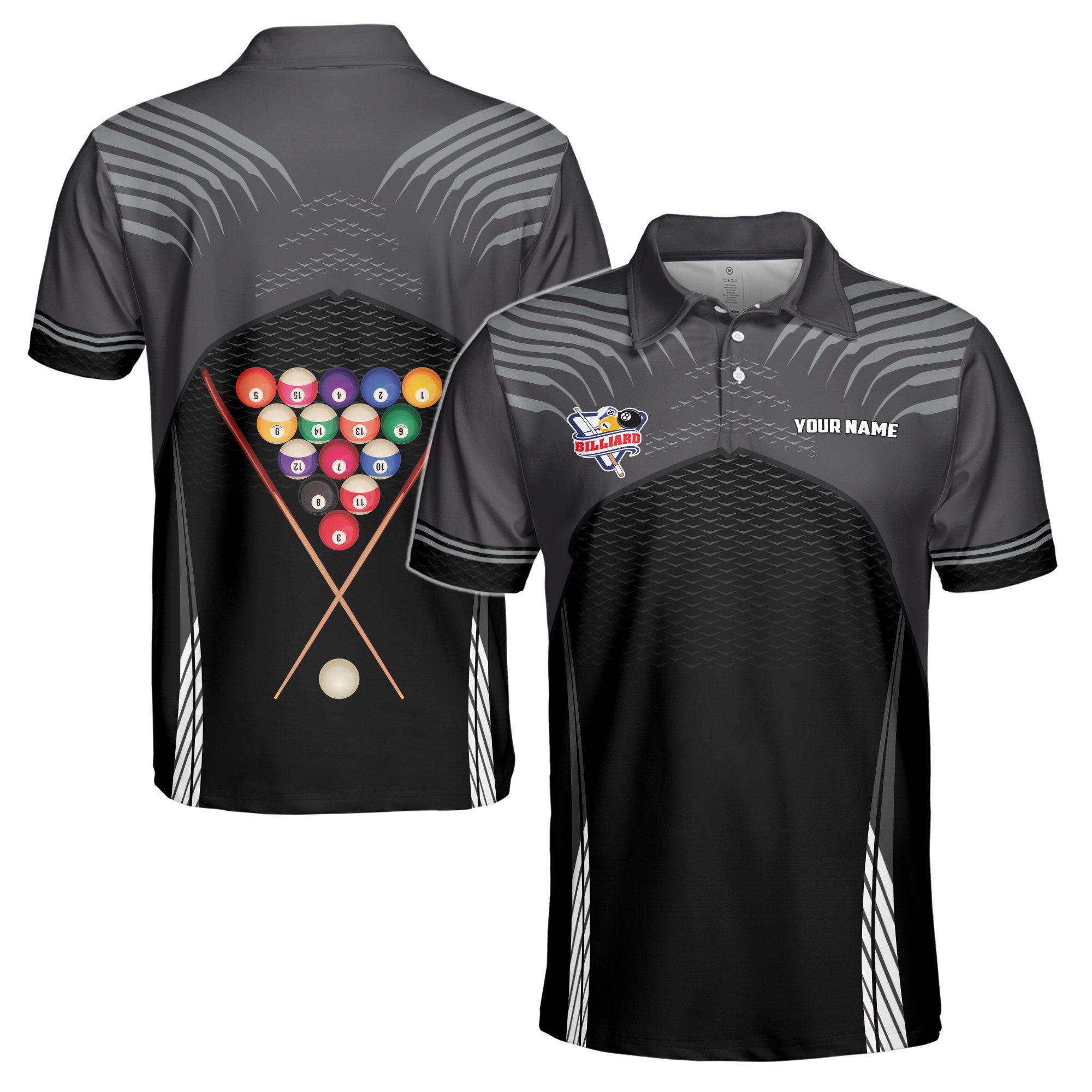 Personalized Name Billiard Club Billiard Player Men's Polo Shirt