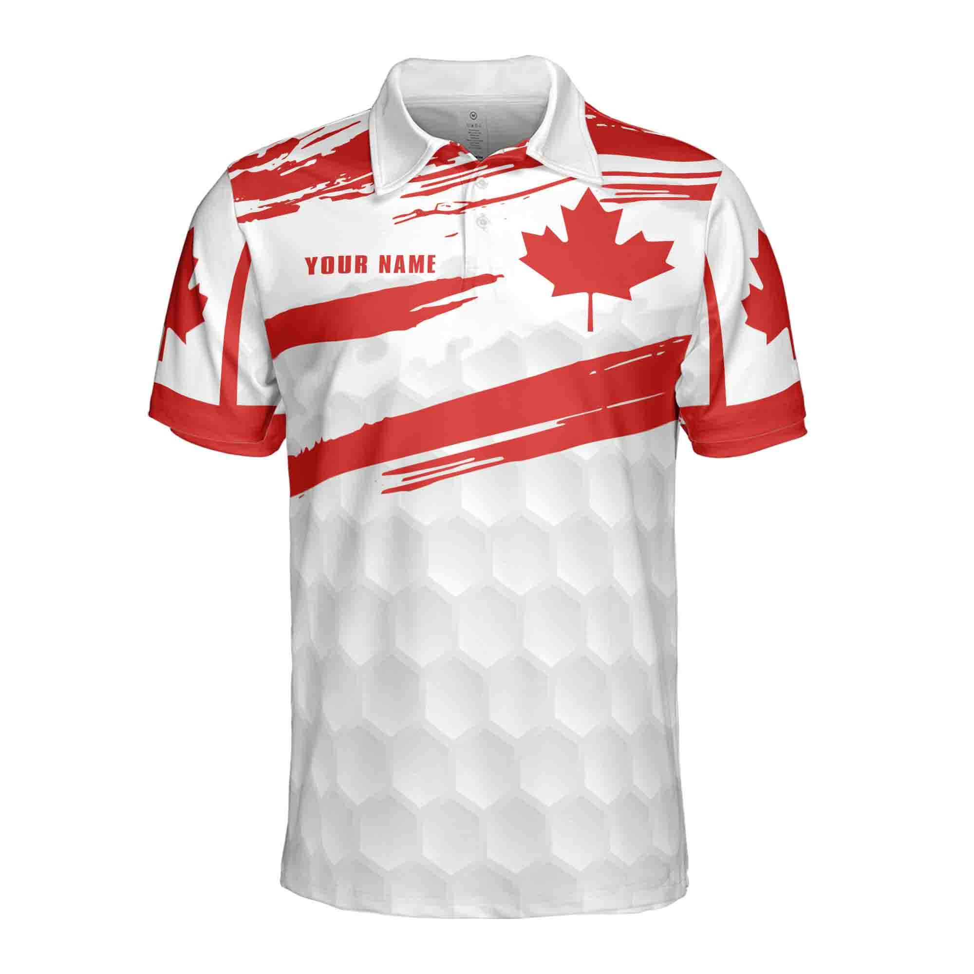 Alternative view of Personalized Name Canada Flag Golf Team Maple Tree 3D Polo Shirt