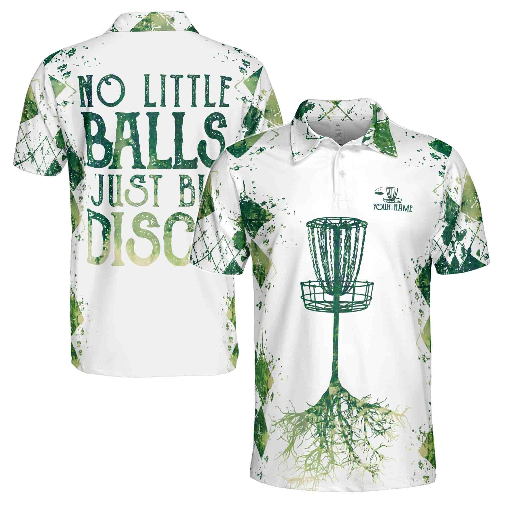 Personalized Name Disc Golf Men's Polo Shirt: Funny Big Discs Design