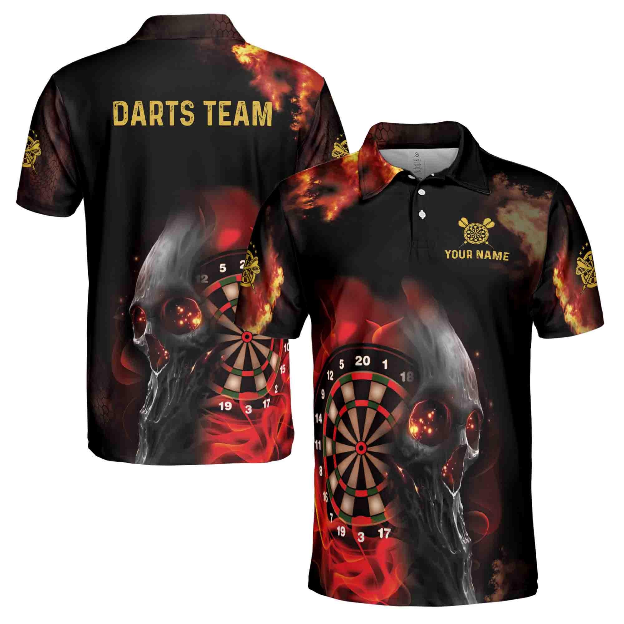 Personalized Name Flame Skull Golf The Way I Do Men's Polo Shirt