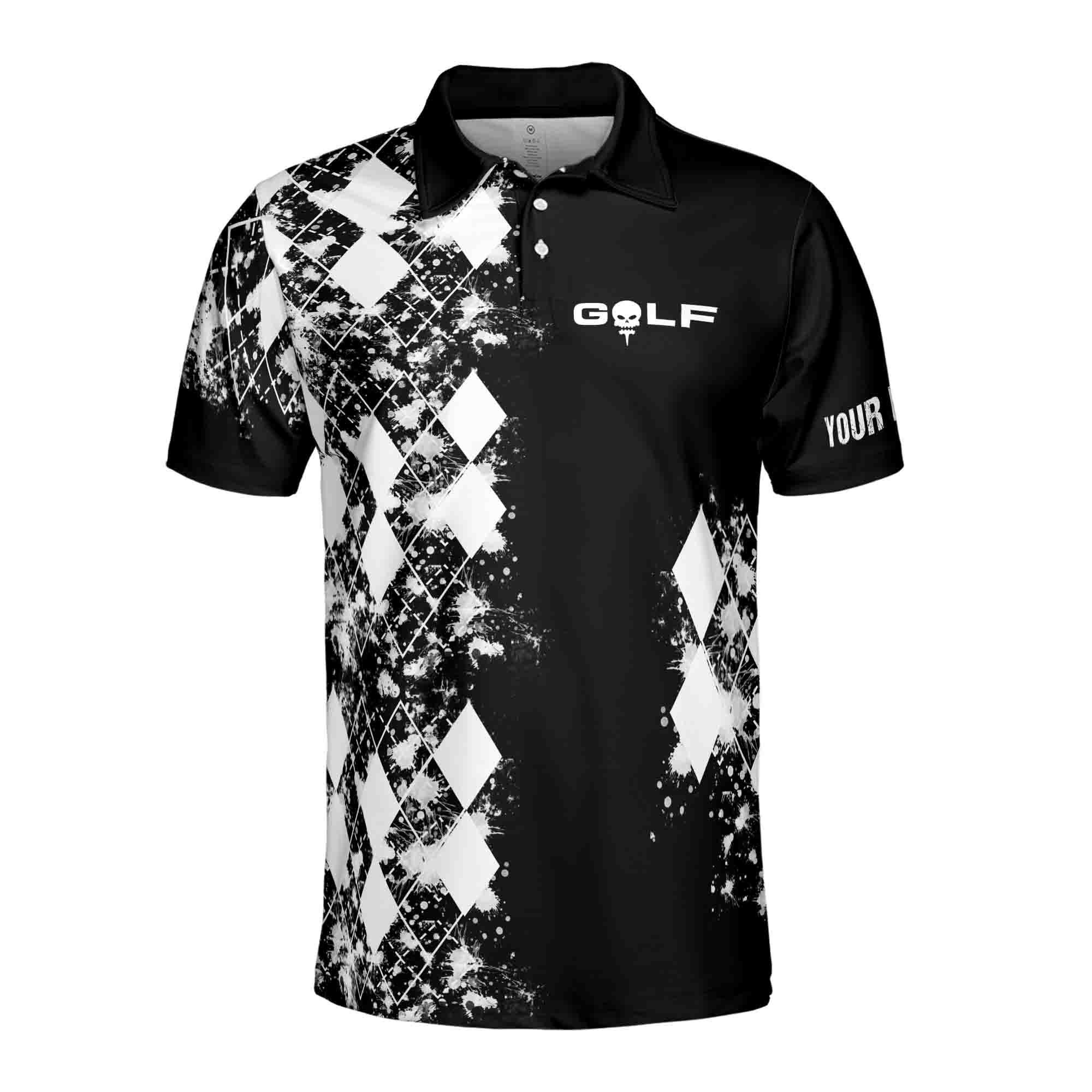 Alternative view of Personalized Name Funny Golf I like Big Putts Men's Polo Shirt, Golfer Jersey