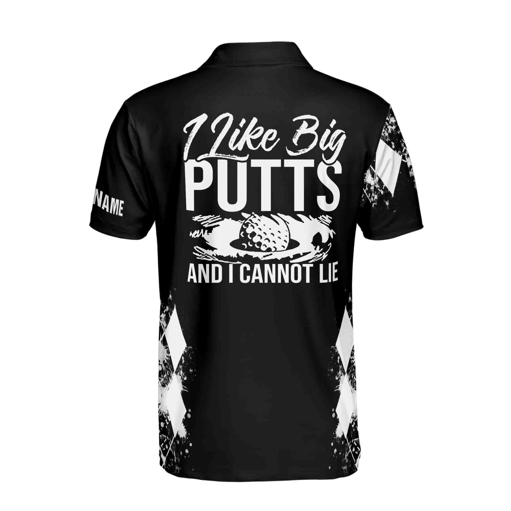 Personalized Name Funny Golf I like Big Putts Men's Polo Shirt, Golfer Jersey - Image 3