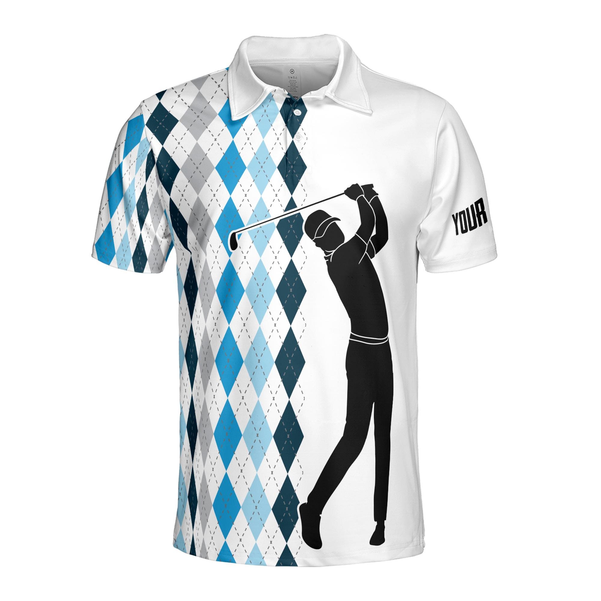 Alternative view of Personalized Name Golfer I Was One Under Today Men's Polo Shirt