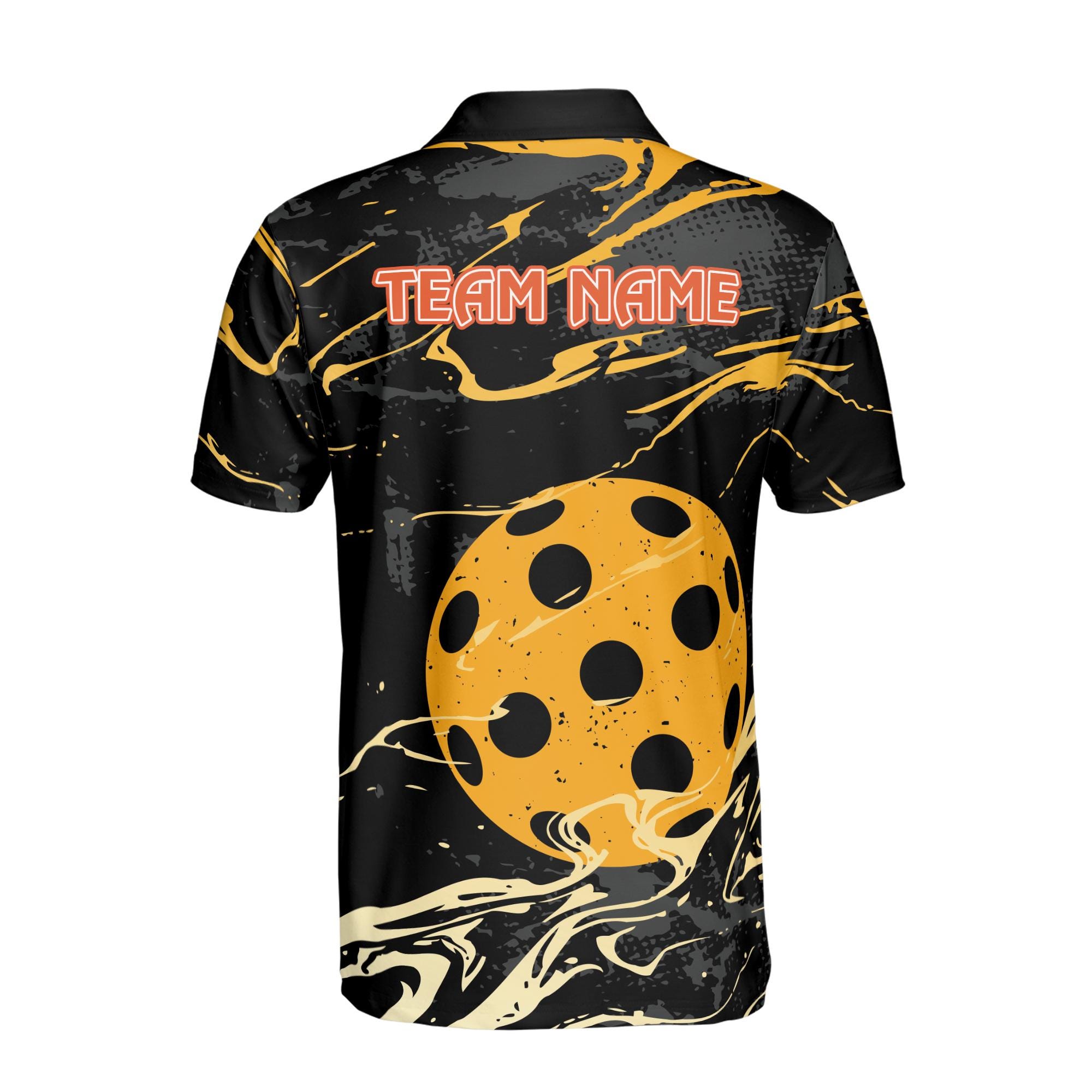 Personalized Name Grain Color Pattern Pickleball Team Men's Polo Shirt - Image 3