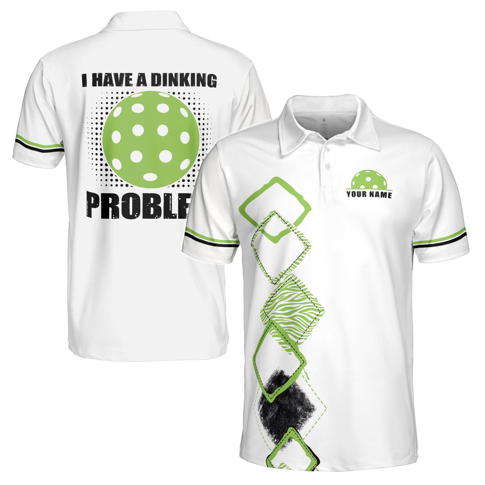 Personalized Name I Having A Drinking Problem Argyle Pickleball Men's Polo Shirt