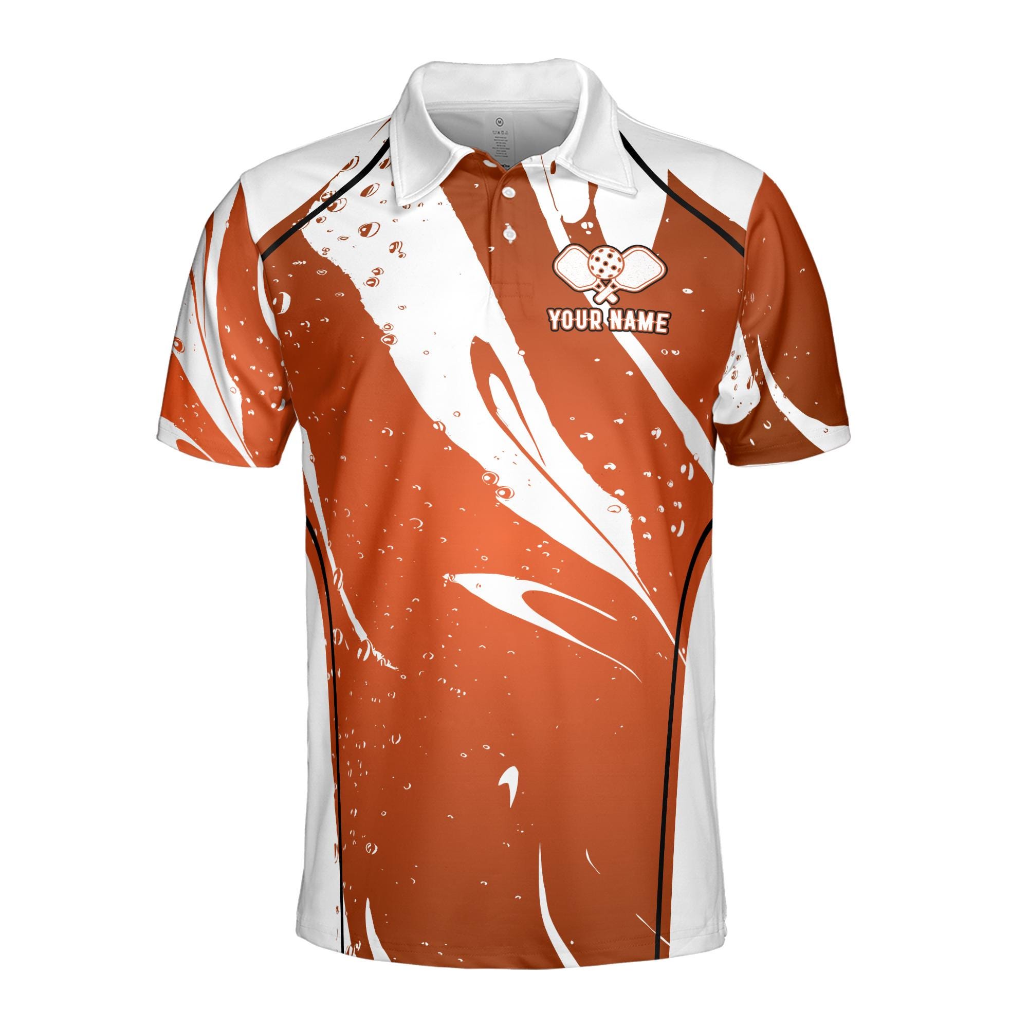 Alternative view of Personalized Name I Love Playing Pickleball Heartbeat Men's Polo Shirt