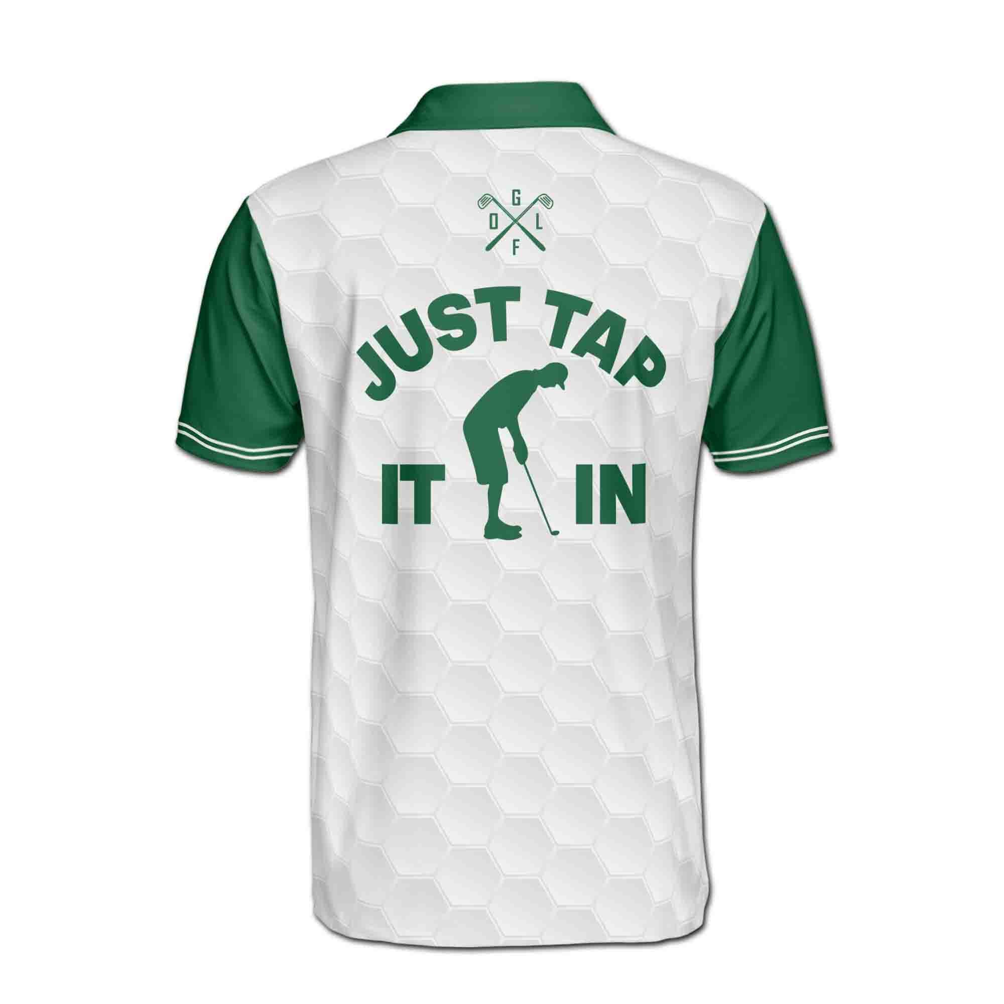 Personalized Name Just Tap It In Crazy Golf Argyle Pattern Men's Polo Shirt - Image 3