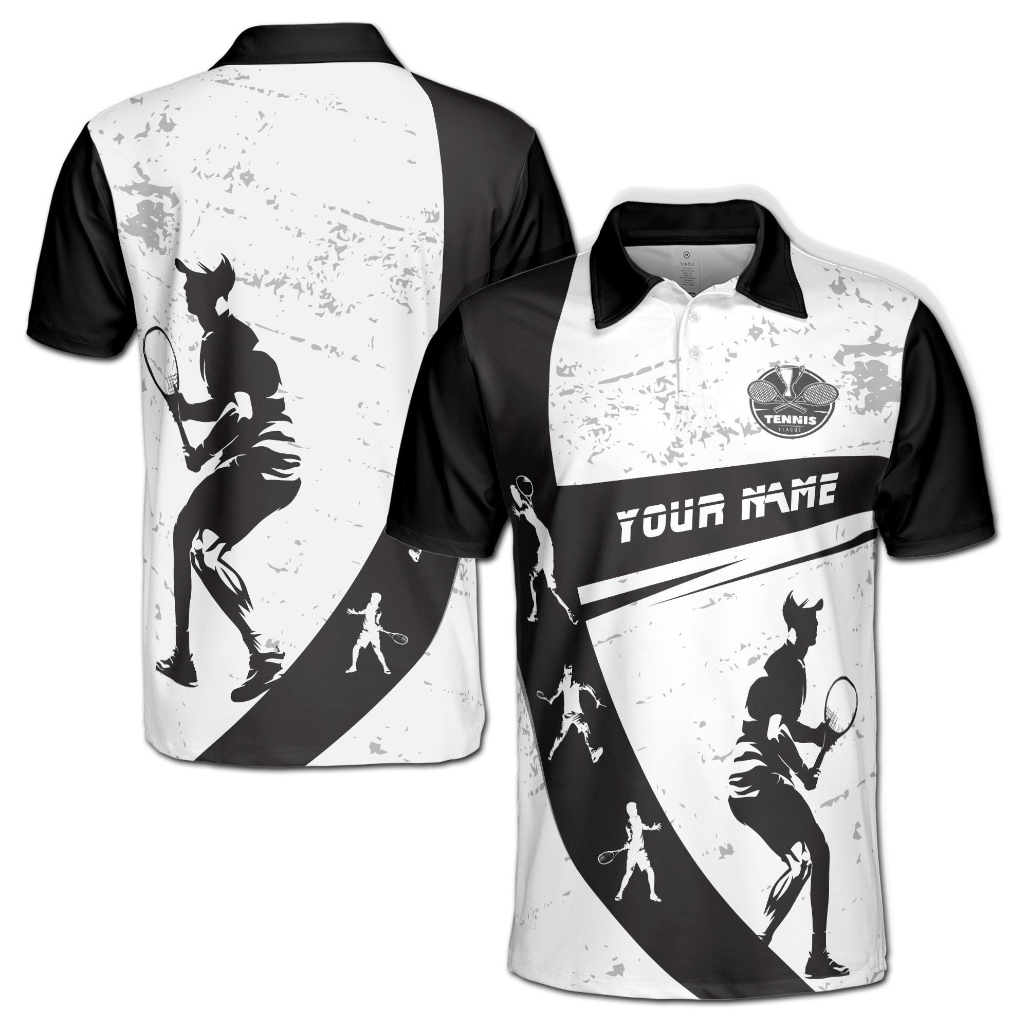 Personalized Name Let's Play Tennis Men's Polo Shirt