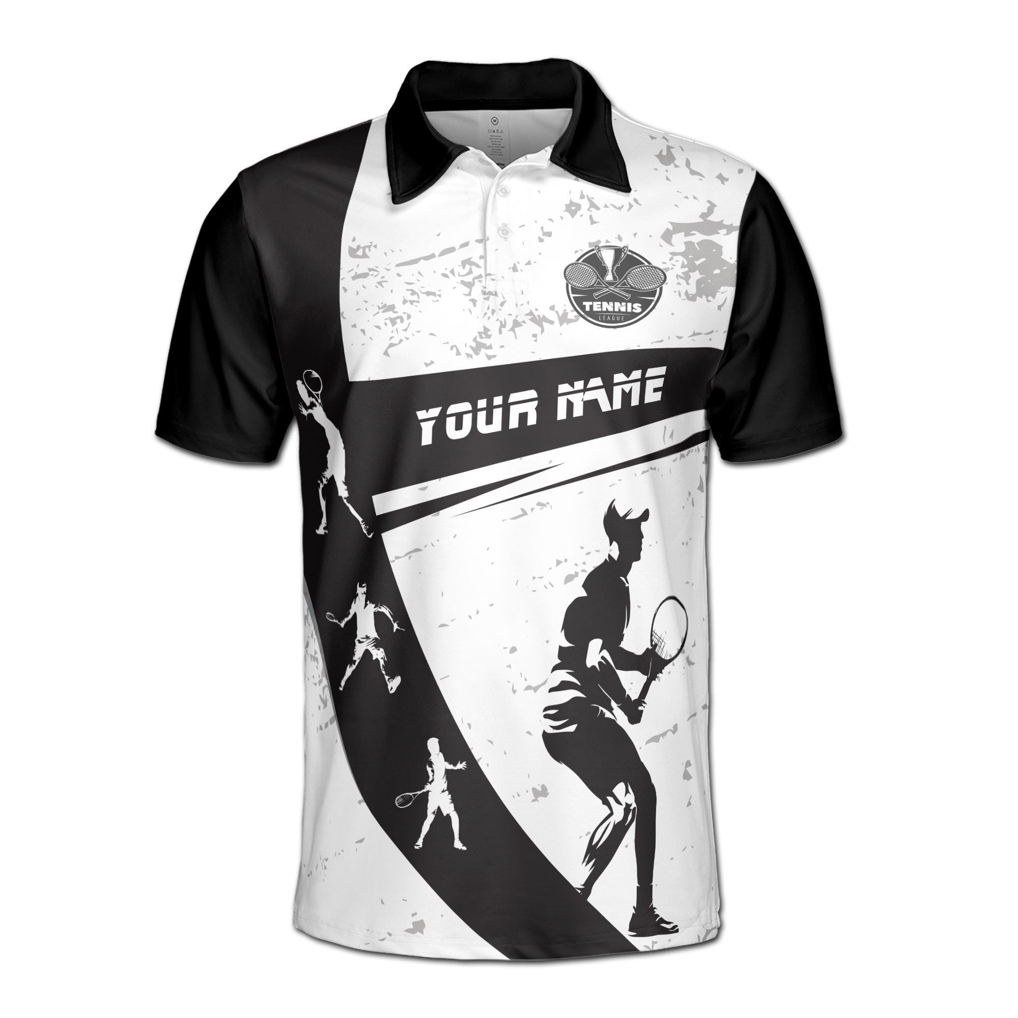 Alternative view of Personalized Name Let's Play Tennis Men's Polo Shirt