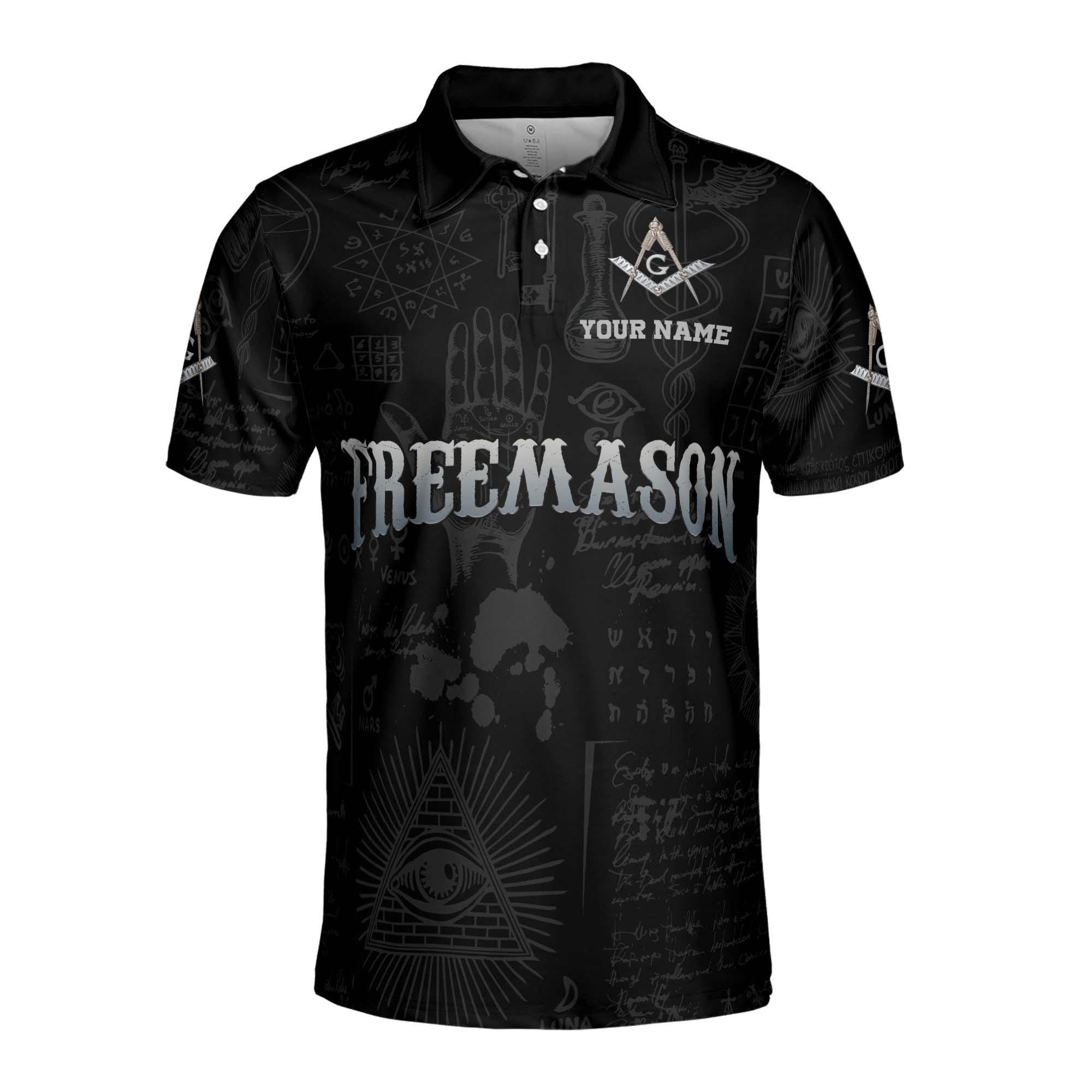 Alternative view of Personalized Name Master Mason Sons of The Light Worldwide Men's Polo Shirt