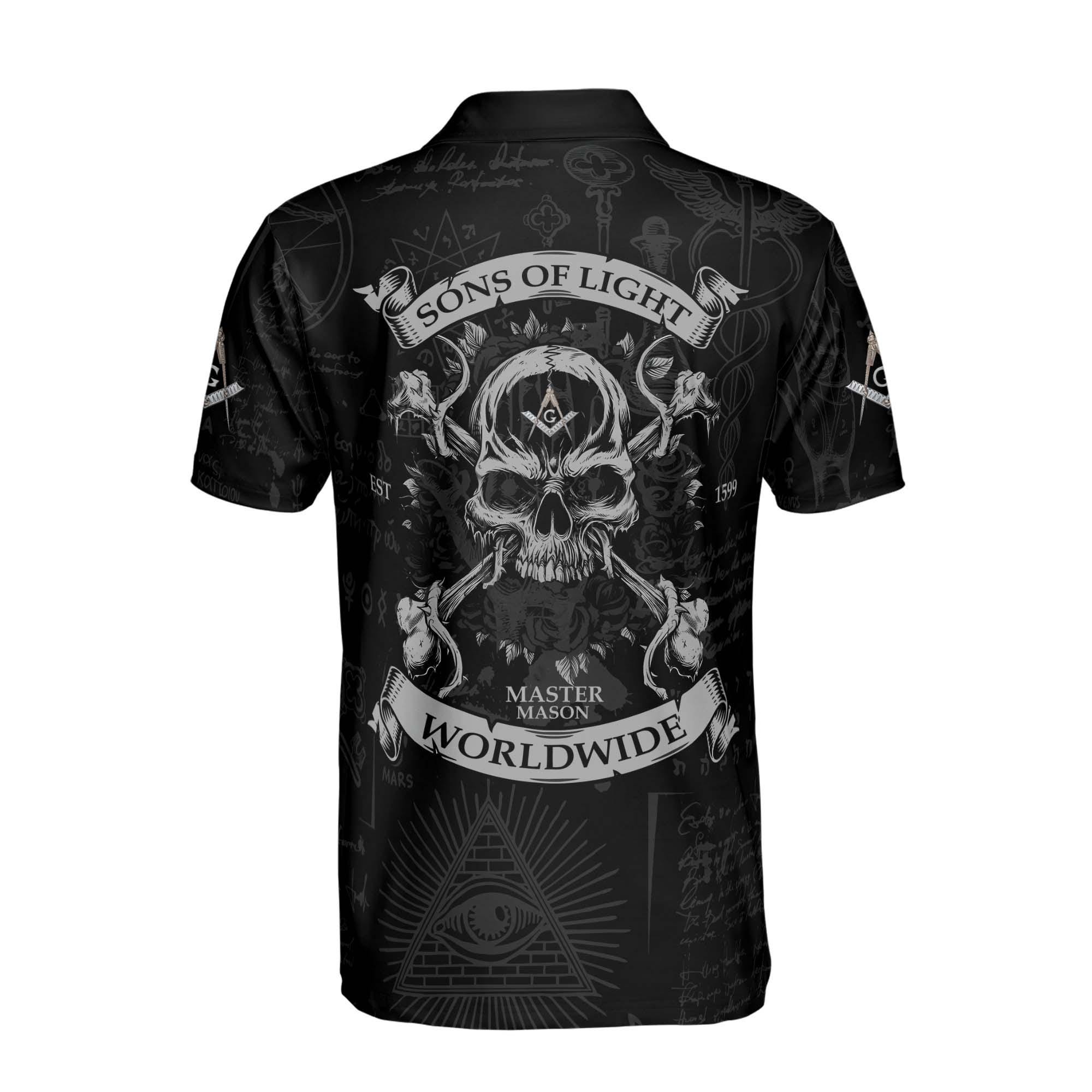 Personalized Name Master Mason Sons of The Light Worldwide Men's Polo Shirt - Image 3