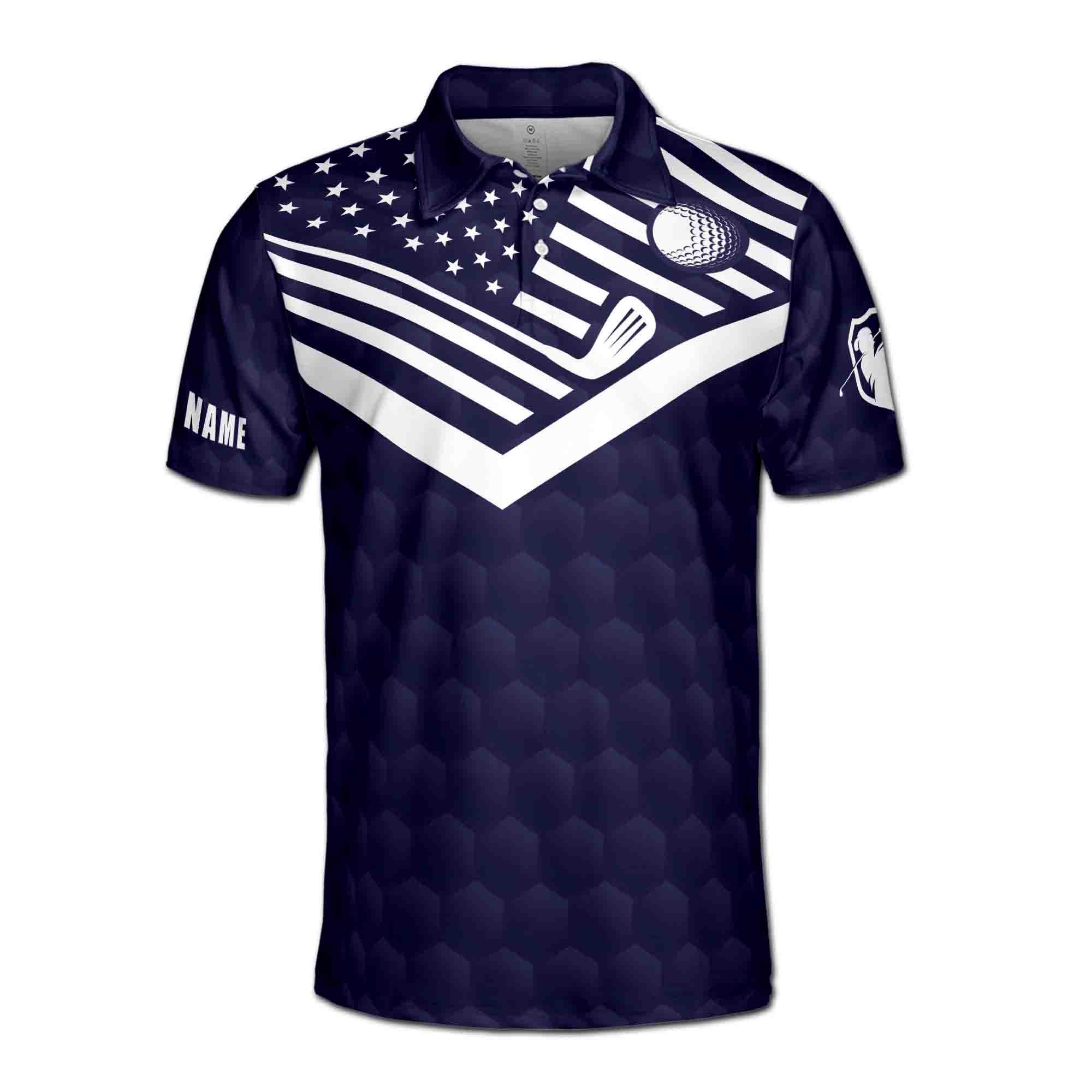 Personalized Name Swing Swear Repeat Golf Lover Men's Polo Shirt - Image 3