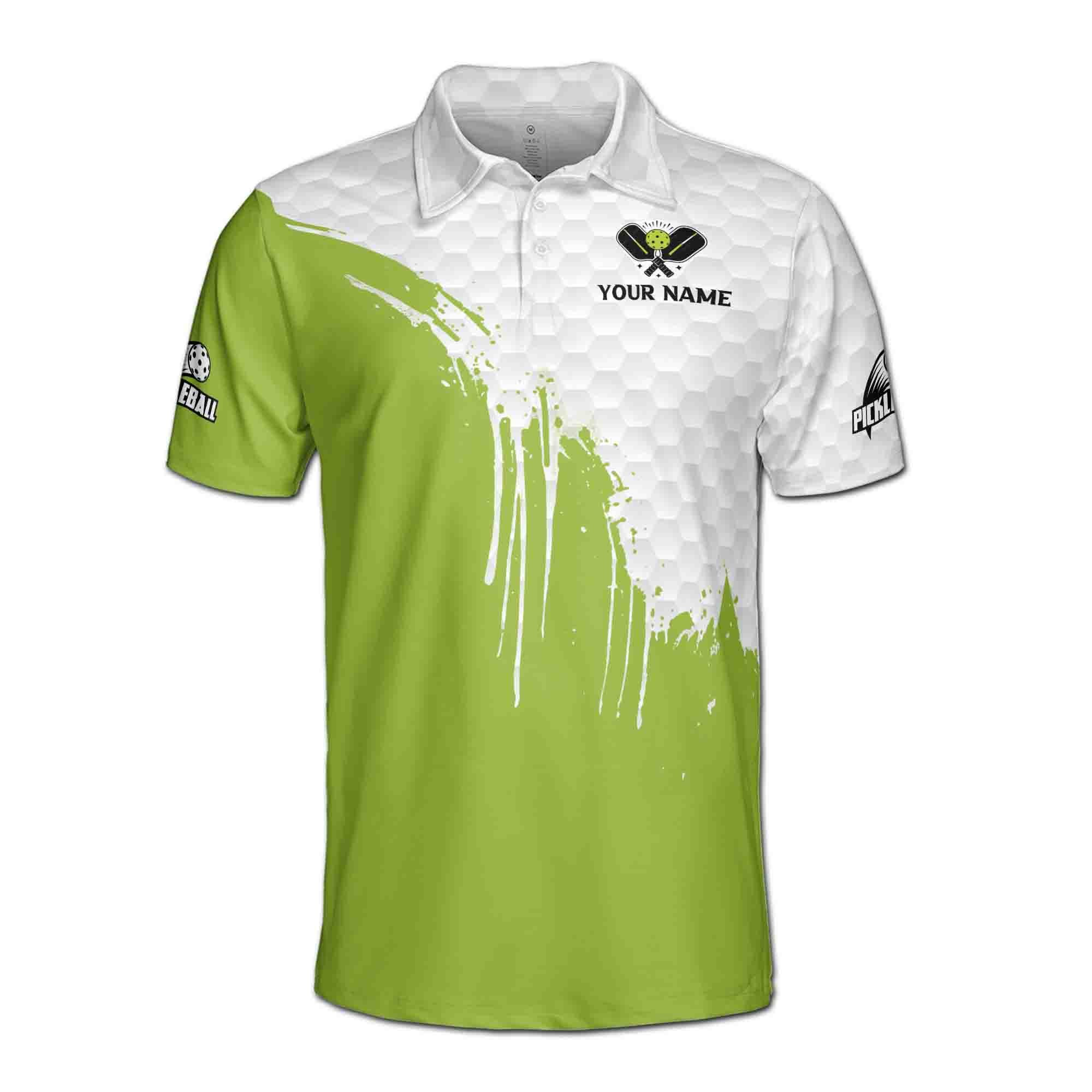 Alternative view of Personalized Name Team America Flag Pickleball Lover Men's Polo Shirt