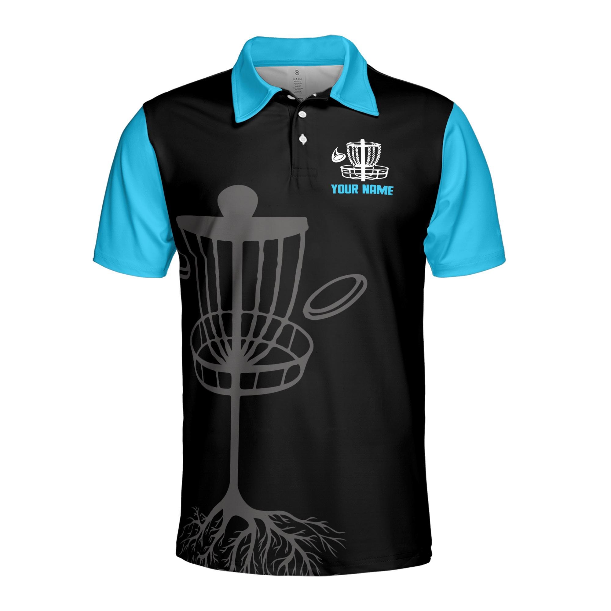 Alternative view of Personalized Name Team Disc Golf I'm Just Here Hit Trees Men's Polo Shirt