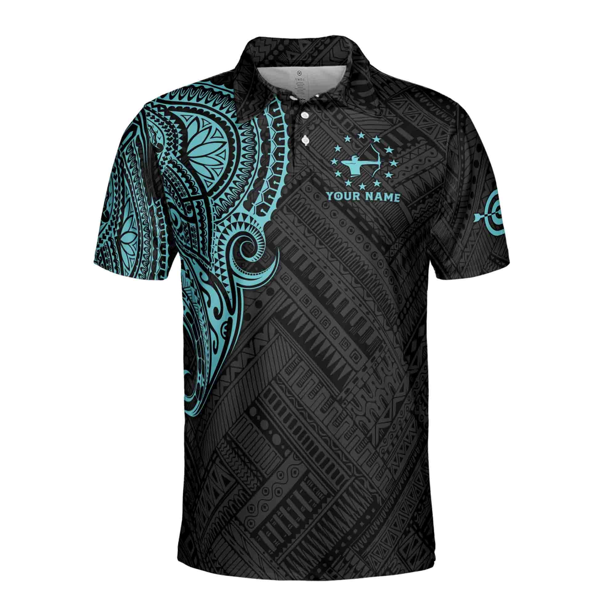 Alternative view of Personalized Name Team Name Archery Tribal Pattern Men's Polo Shirt
