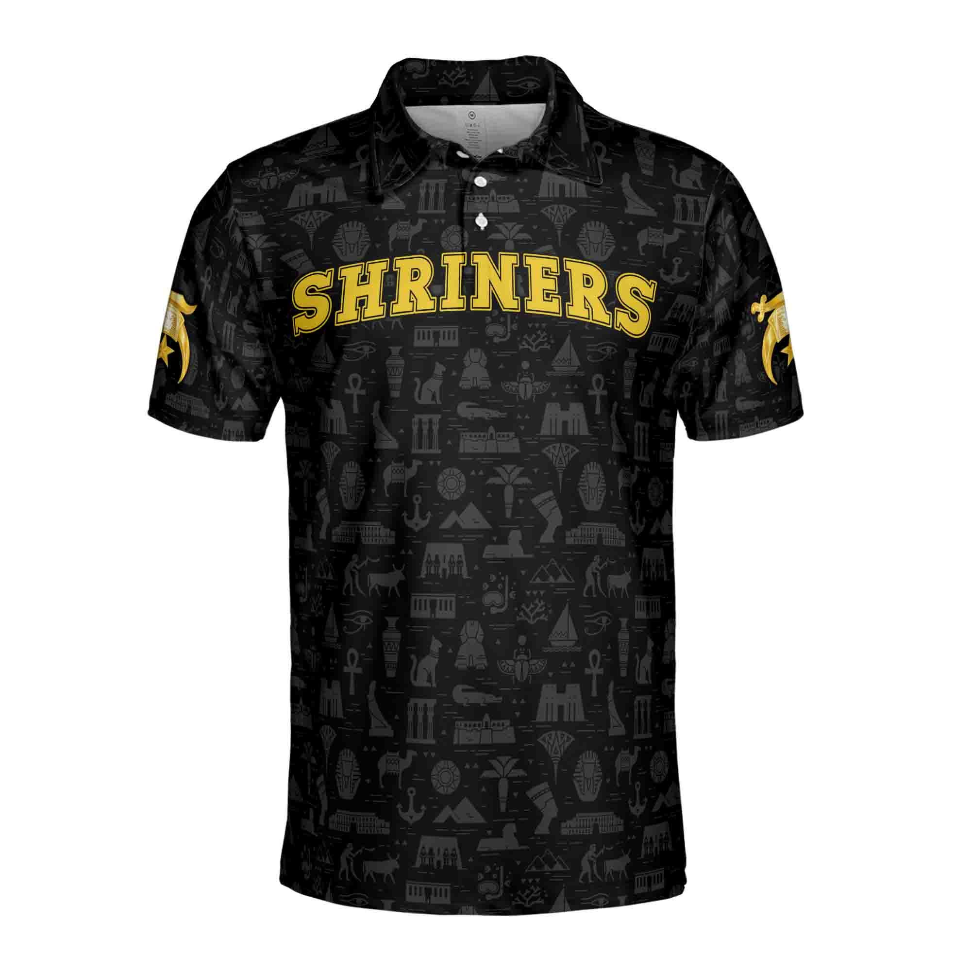 Alternative view of Personalized Name Temple Shriners Noble Ancient Egypt Freemason Men's Polo Shirt