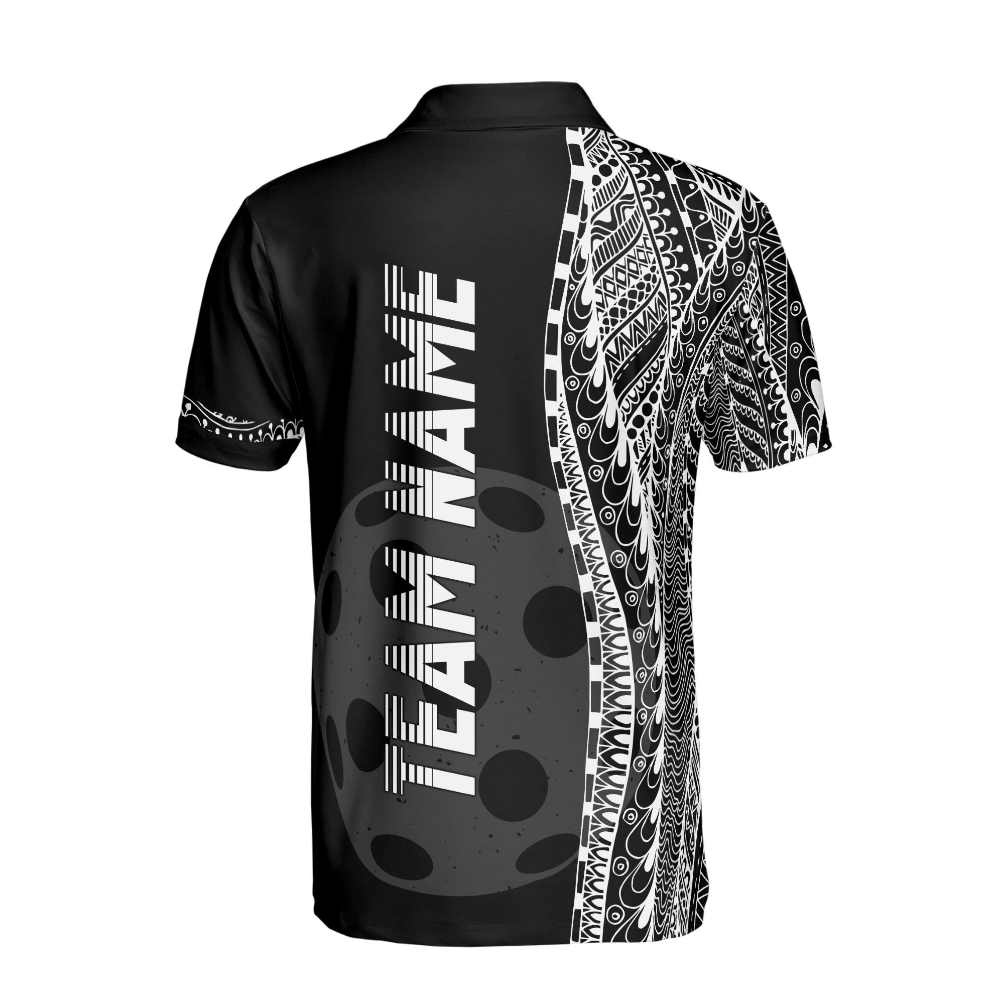 Personalized Name Viking Tribal Art Pickleball Team Men's Polo Shirt - Image 3
