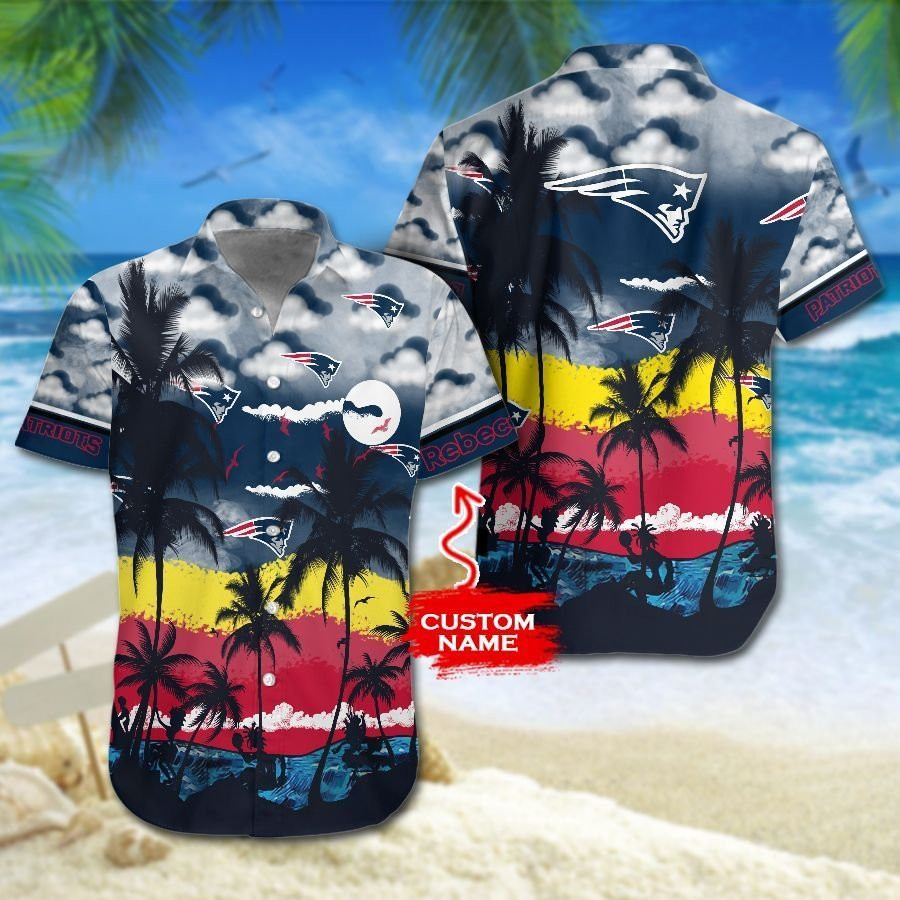 Personalized New England Patriots Hawaiian Shirt Tropical Aloha Button Up