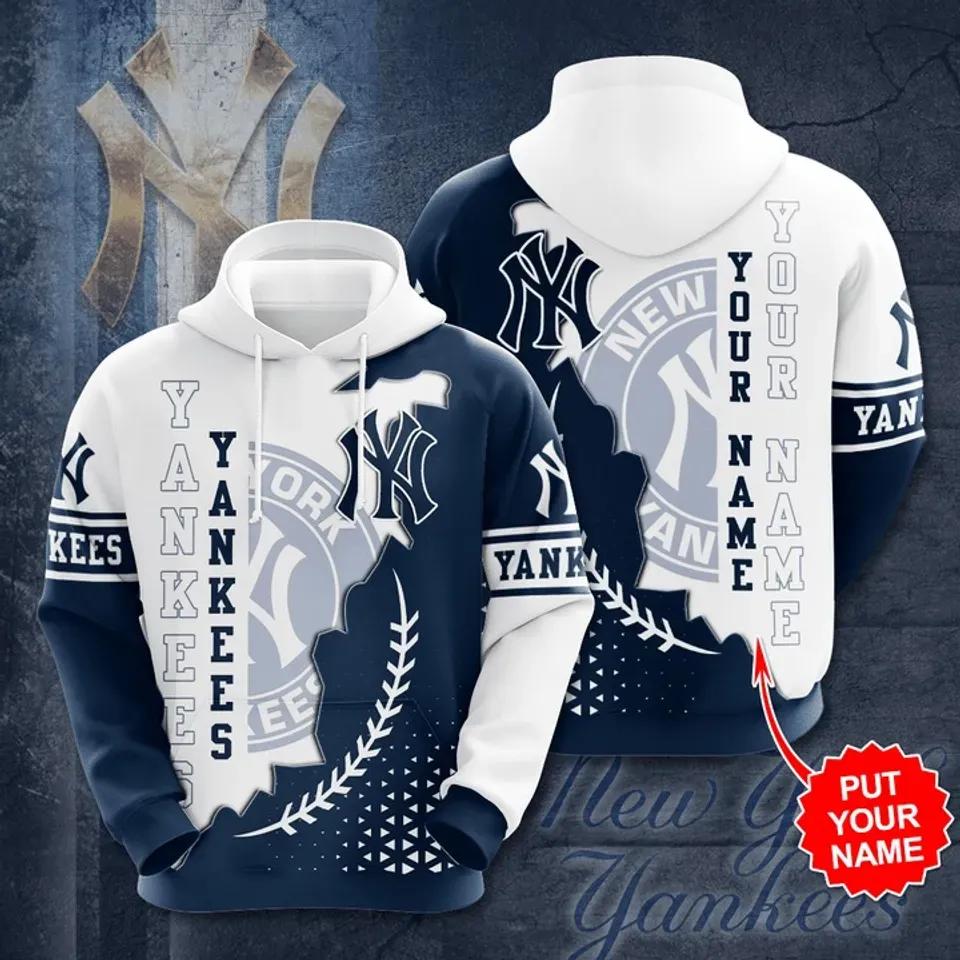 Personalized New York Yankees Laurel Wreath 3D MLB All Over Print Hoodie