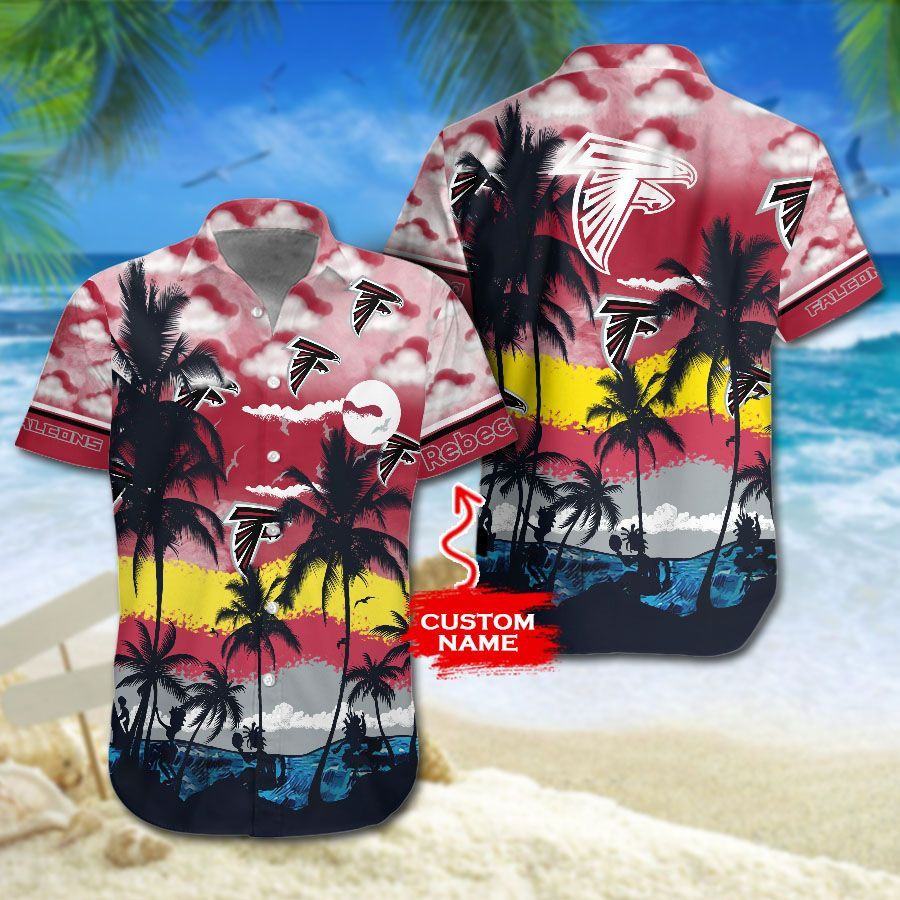 Personalized Nfl Atlanta Falcons Hawaiian Shirt Tropical Aloha Button Up