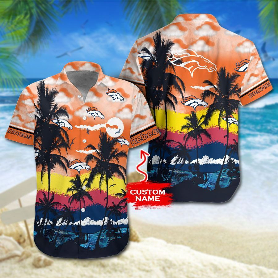 Personalized Nfl Denver Broncos Hawaiian Shirt Tropical Aloha Button Up