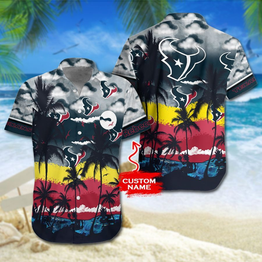 Personalized Nfl Houston Texans Hawaiian Shirt Tropical Aloha Button Up