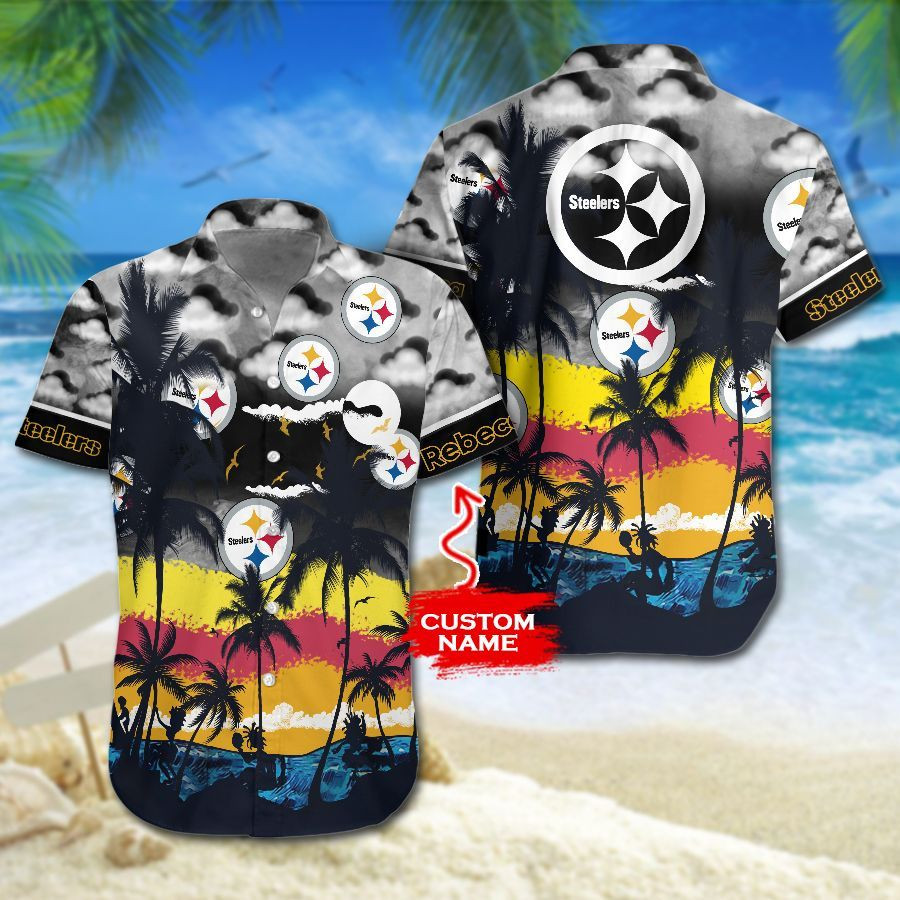 Personalized Nfl Pittsburgh Steelers Hawaiian Shirt Tropical Aloha Button Up