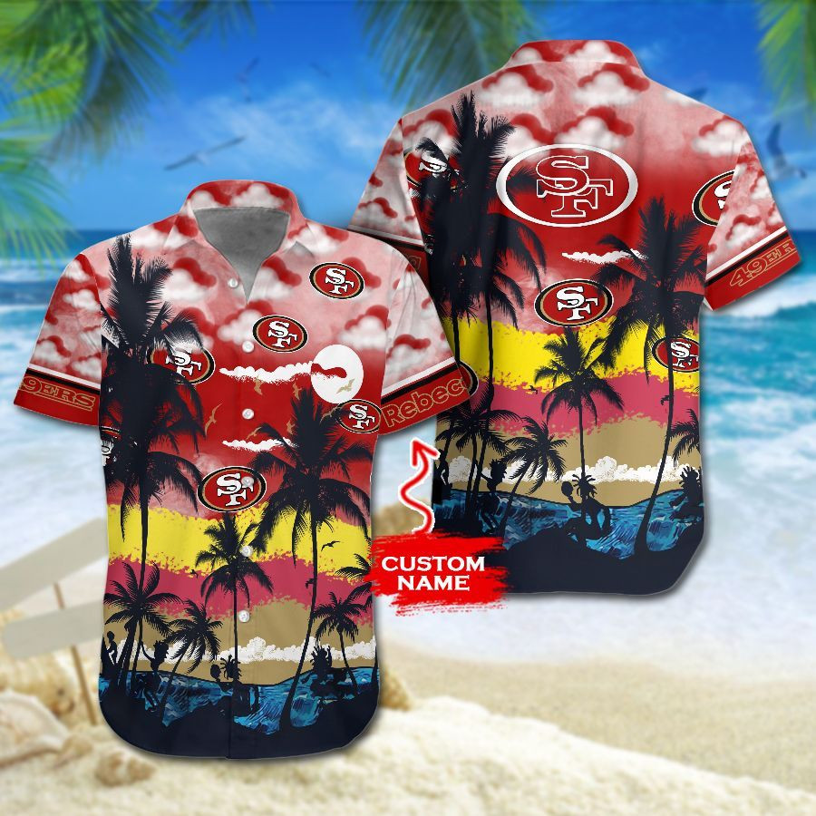 Personalized Nfl San Francisco 49ers Hawaiian Shirt Tropical Aloha Button Up
