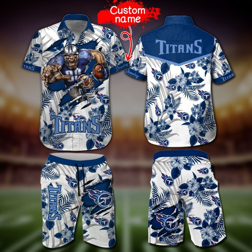 Personalized Nfl Tennessee Titans Hawaiian Shirt Tropical Aloha Button Up